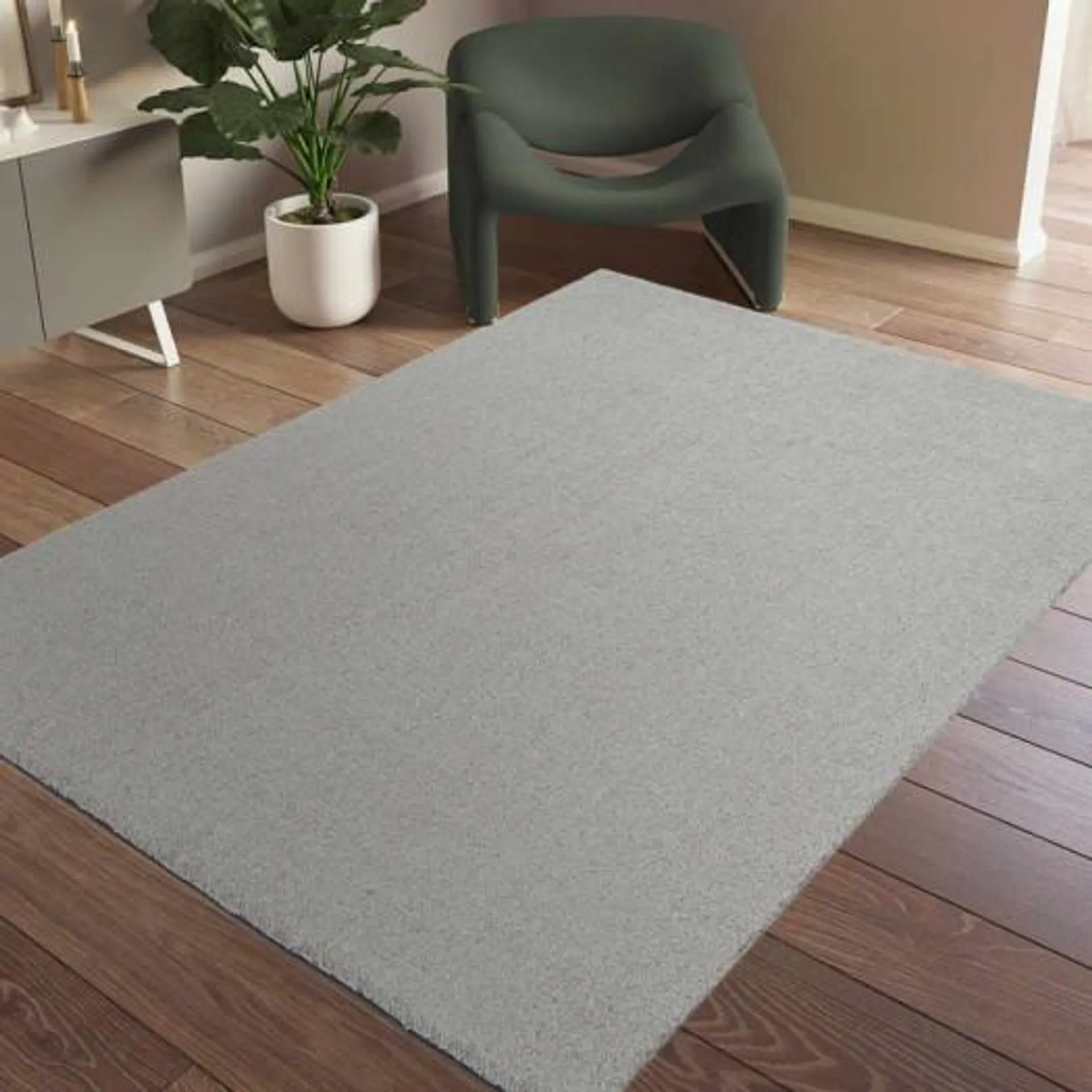 Moquette - Tapis velours découpable gris clair 4 mètres