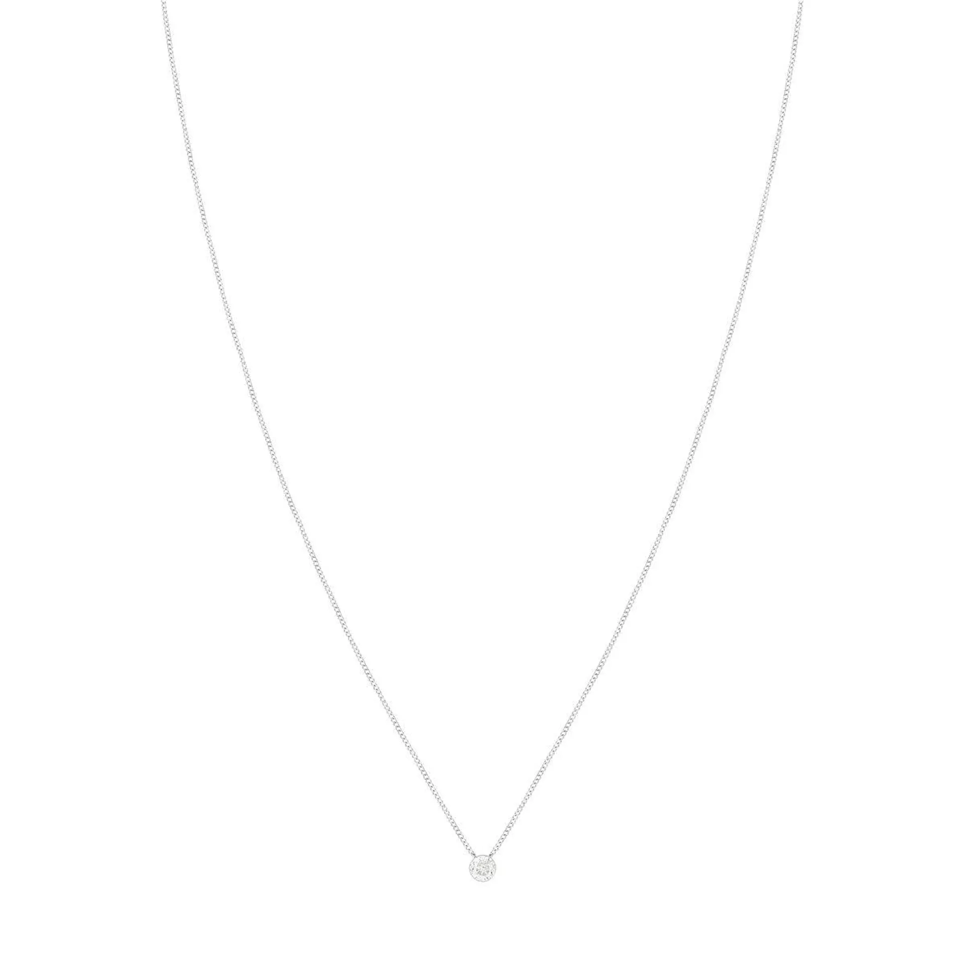 Collier or 375 blanc diamant 45 cm