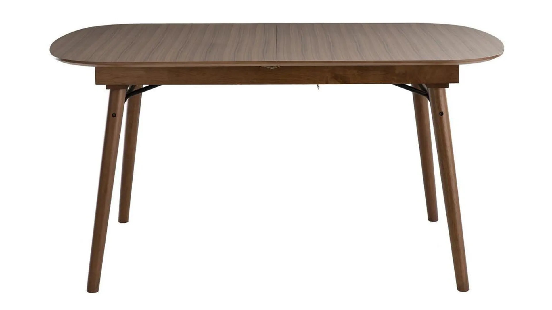 Table extensible rallonges intégrées rectangulaire en bois foncé noyer L150-180 cm SHELDON