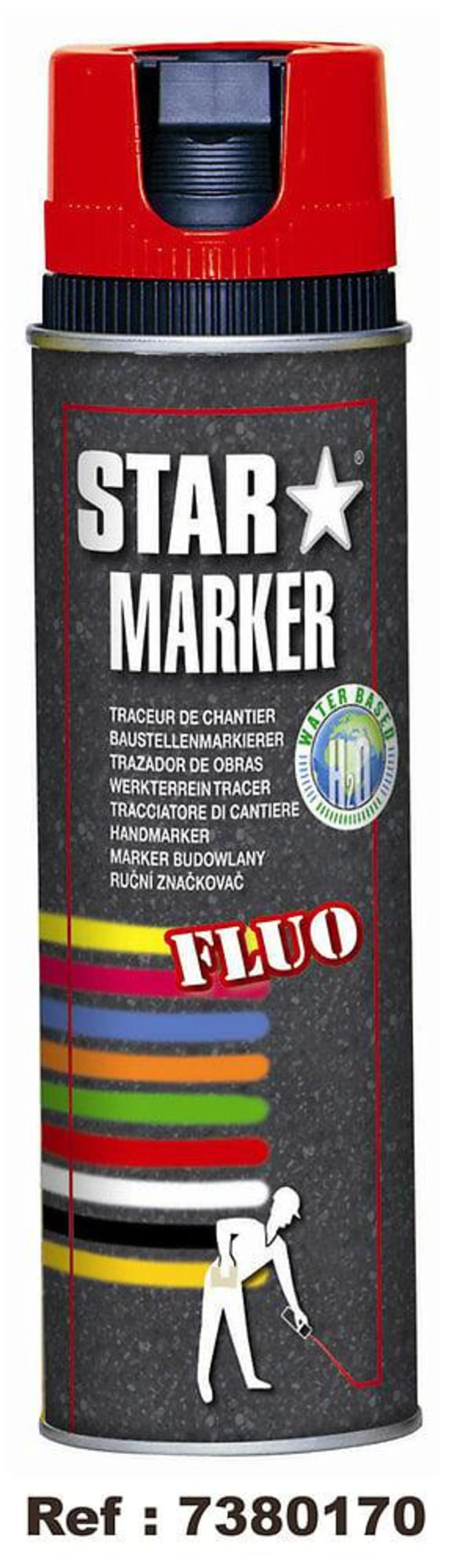 Peinture De Marquage Temporaire Rouge Fluo 500 Ml