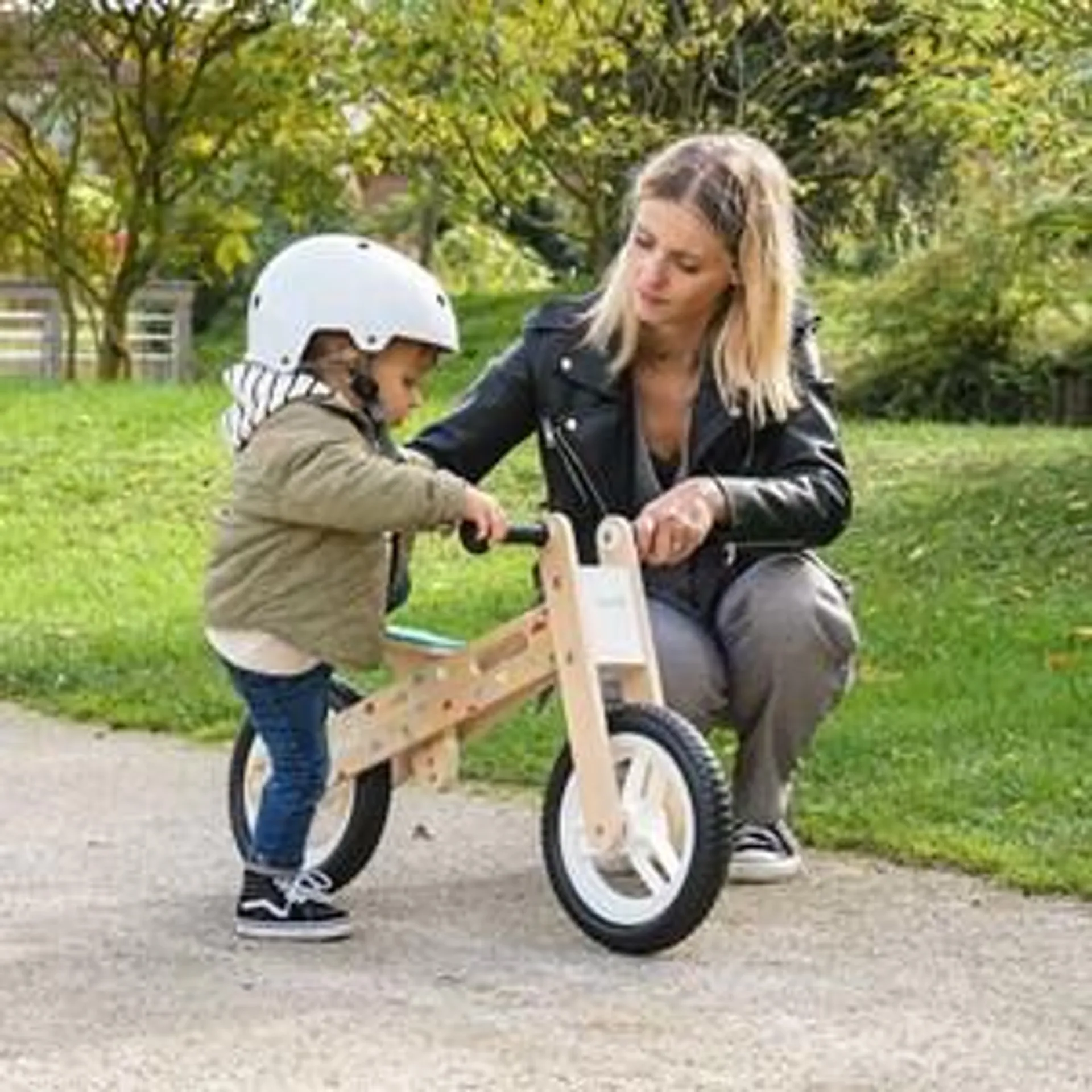 Draisienne en bois pour enfants - bleu