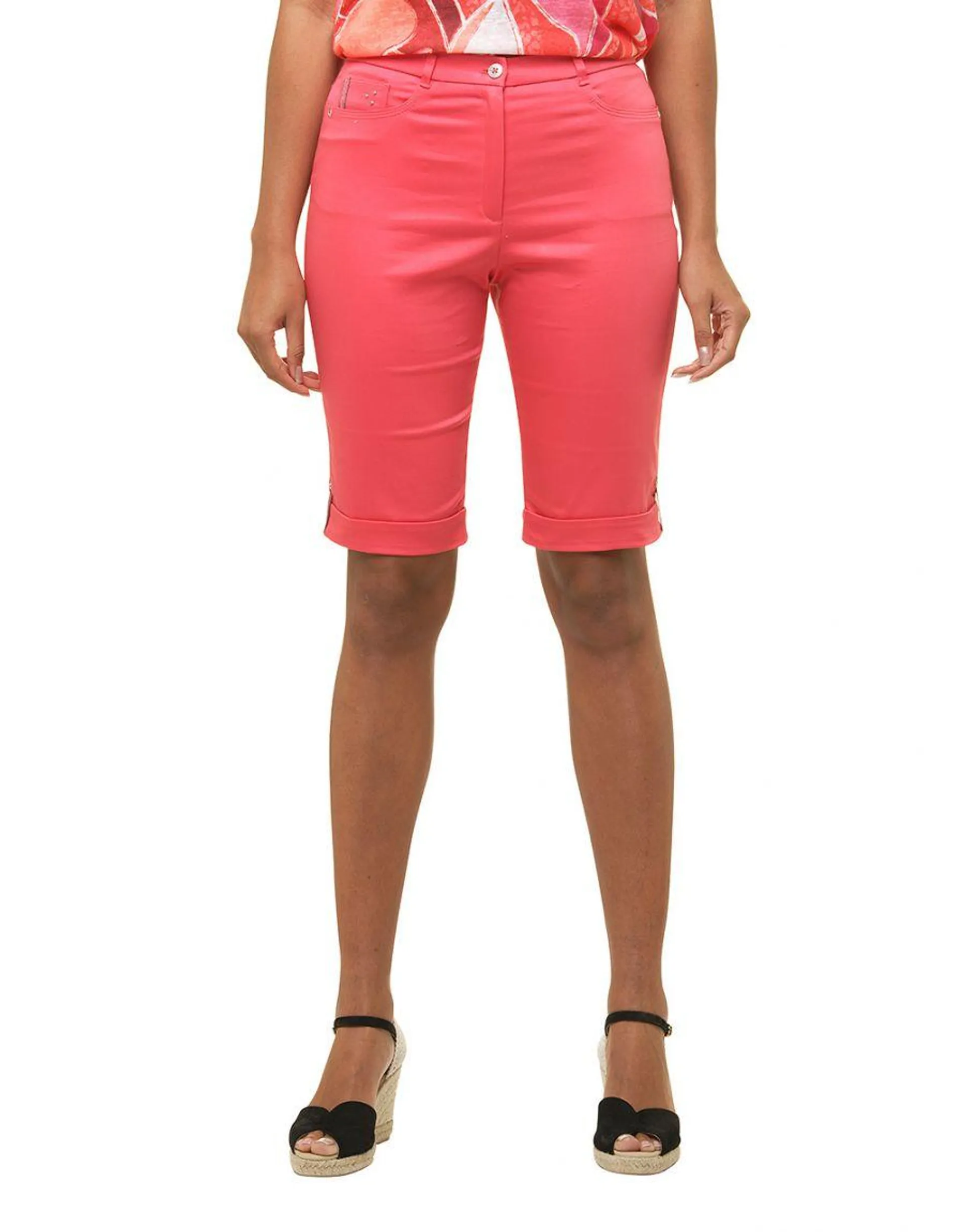 Bermuda coton corail