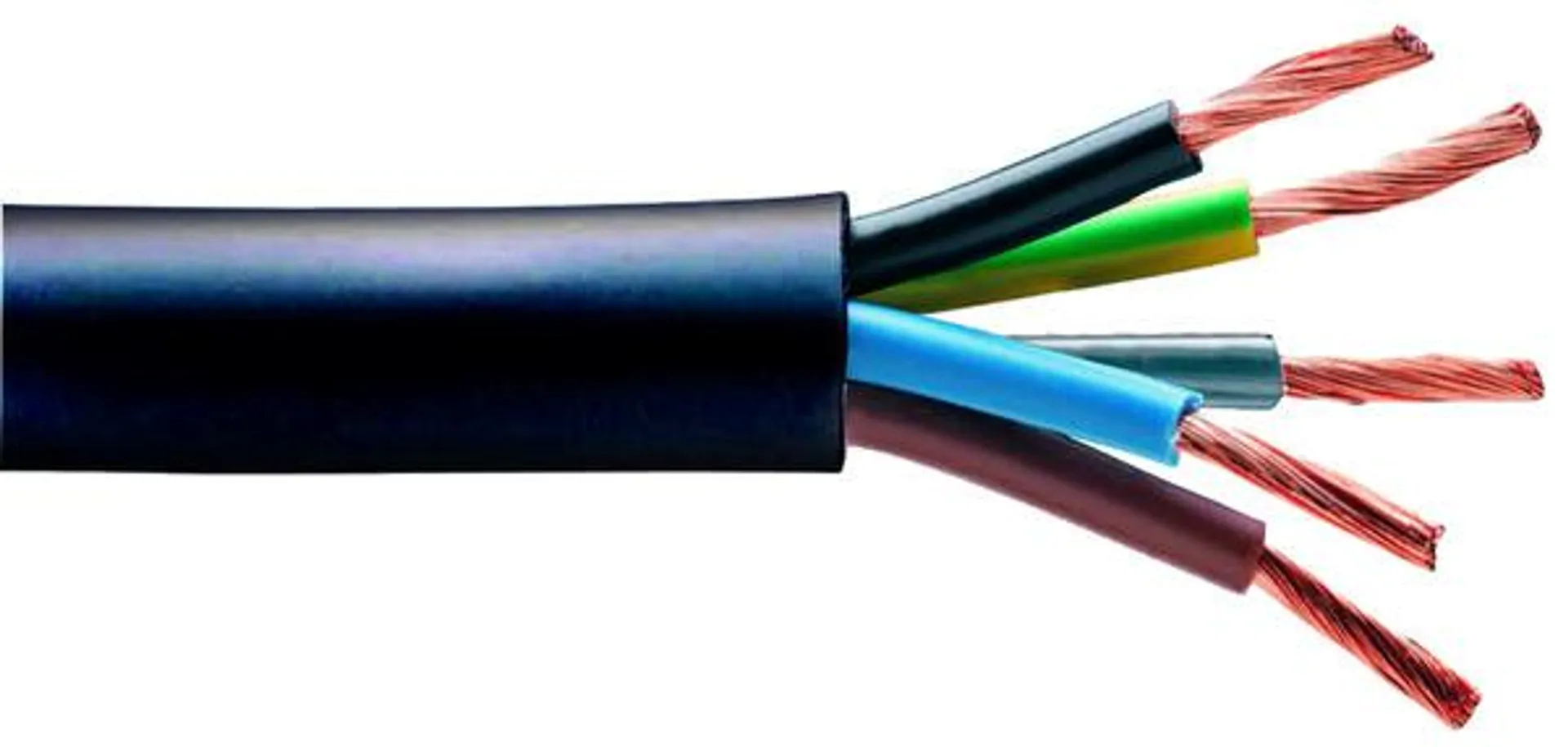 Câble électrique R2V 5G1,5 mm² noir - 50 m