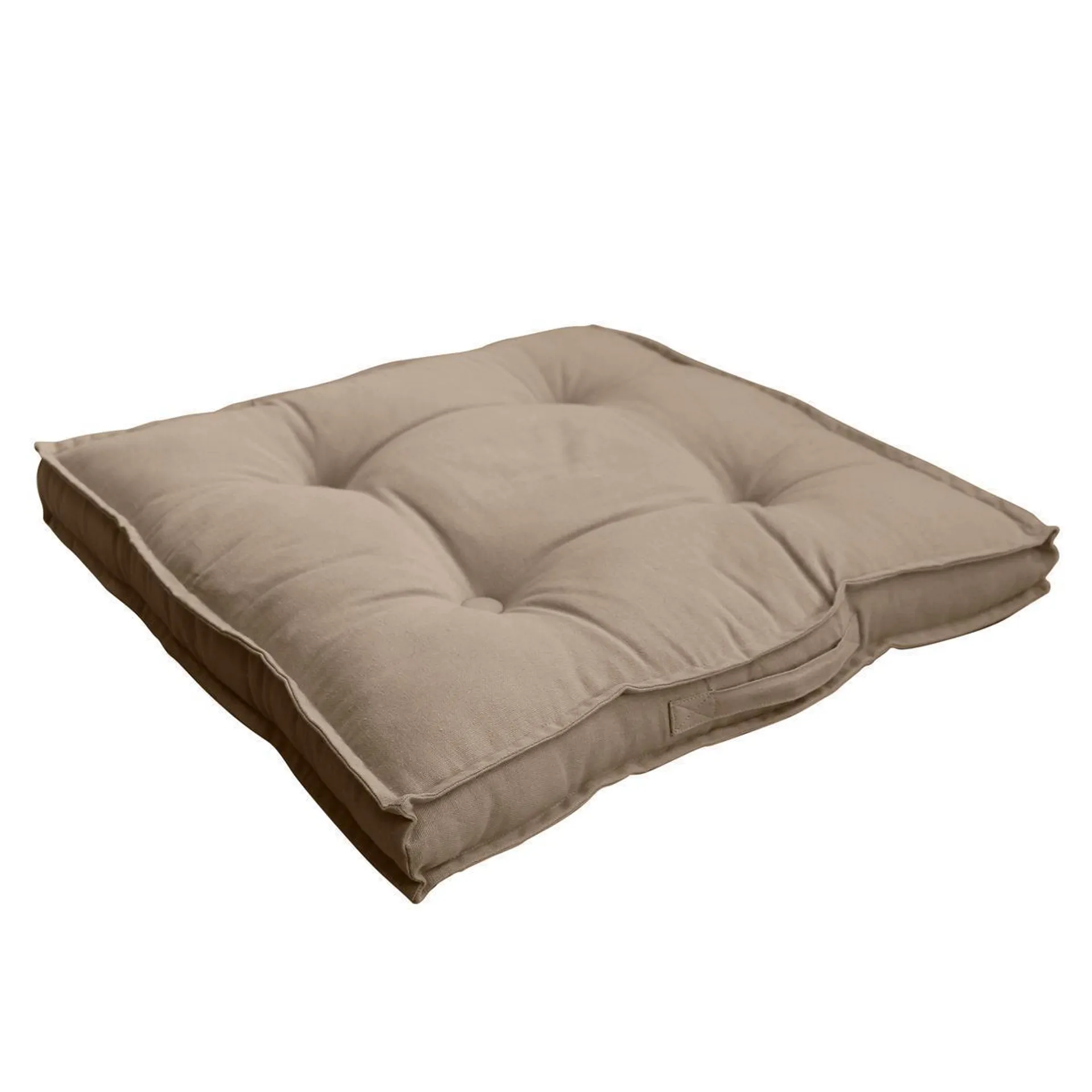 Coussin de sol - 50 x L 50 x H 6 cm - Beige