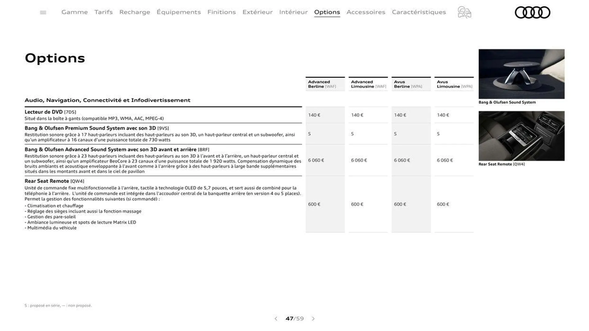 Audi A8 du 20 août au 31 décembre 2024 - Catalogue page 47