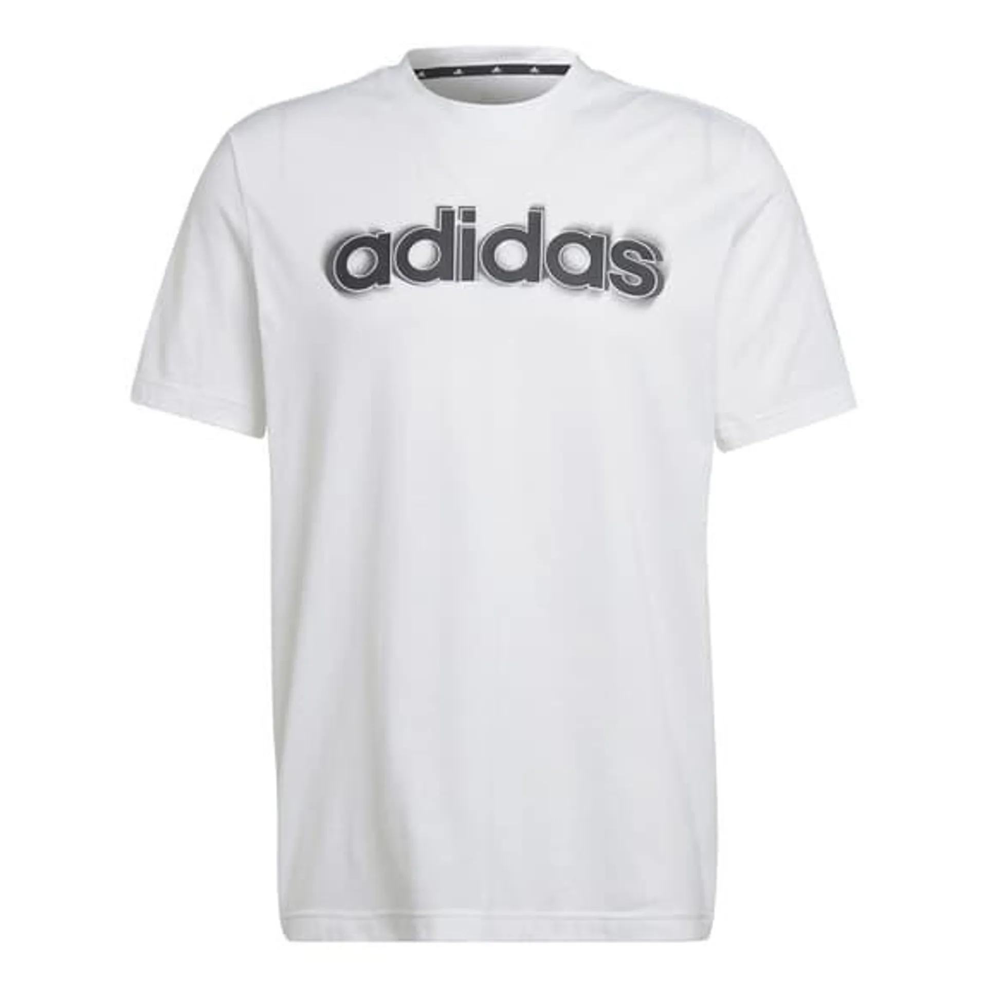 T-shirt adidas Aeroready Workout Silicone Print Linear Logo manche courte blanc noir
