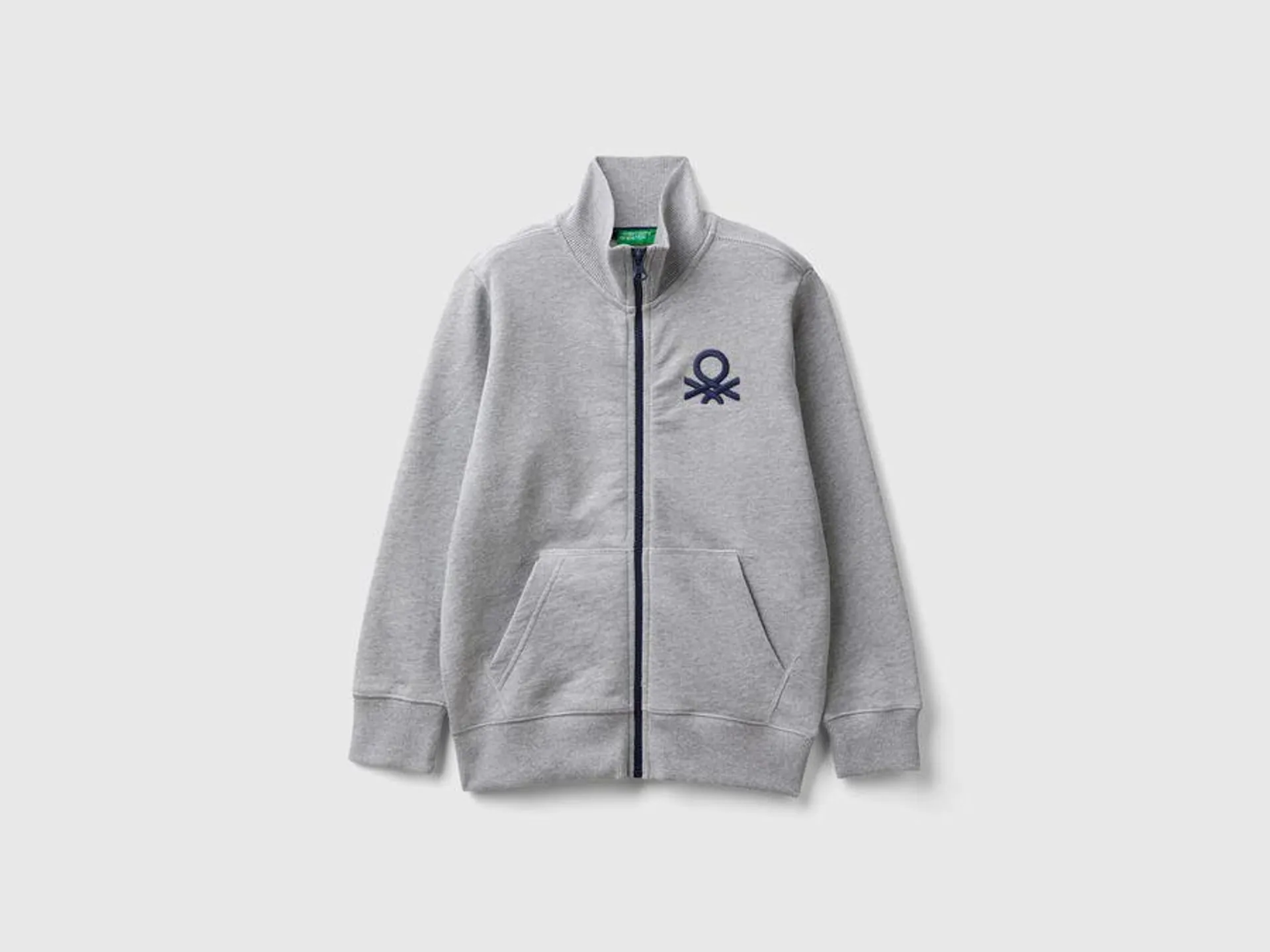 Sweat zippé en pur coton