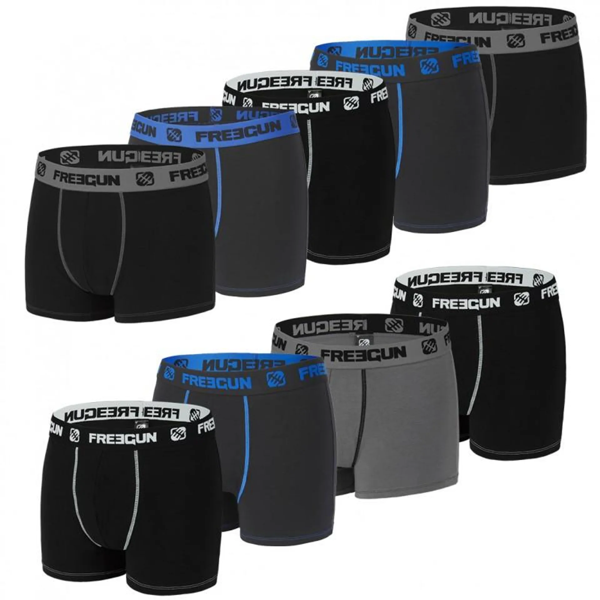 Lot de 9 Boxers Freegun coton homme Unis