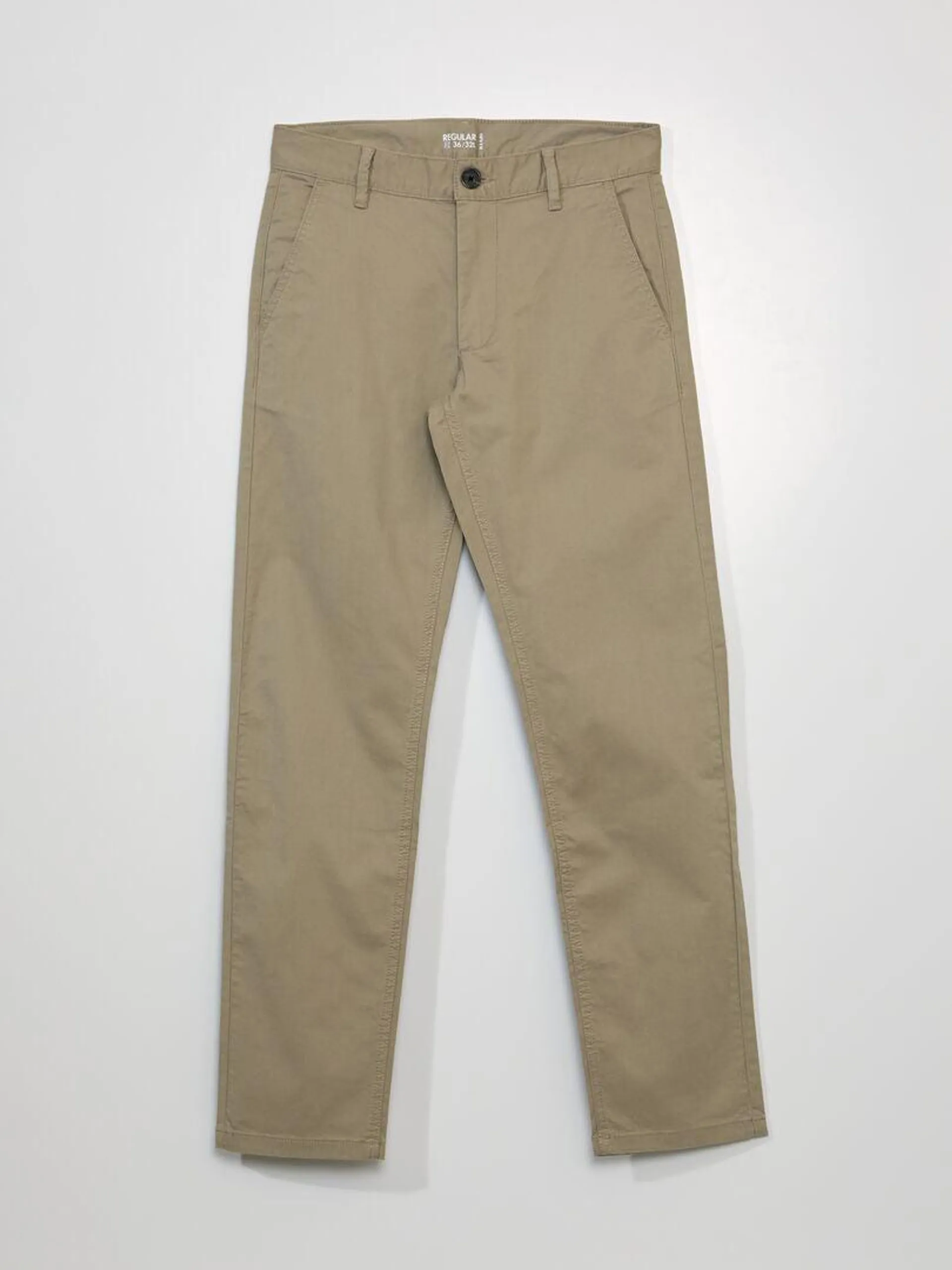 Pantalon chino regular - L32 - Beige