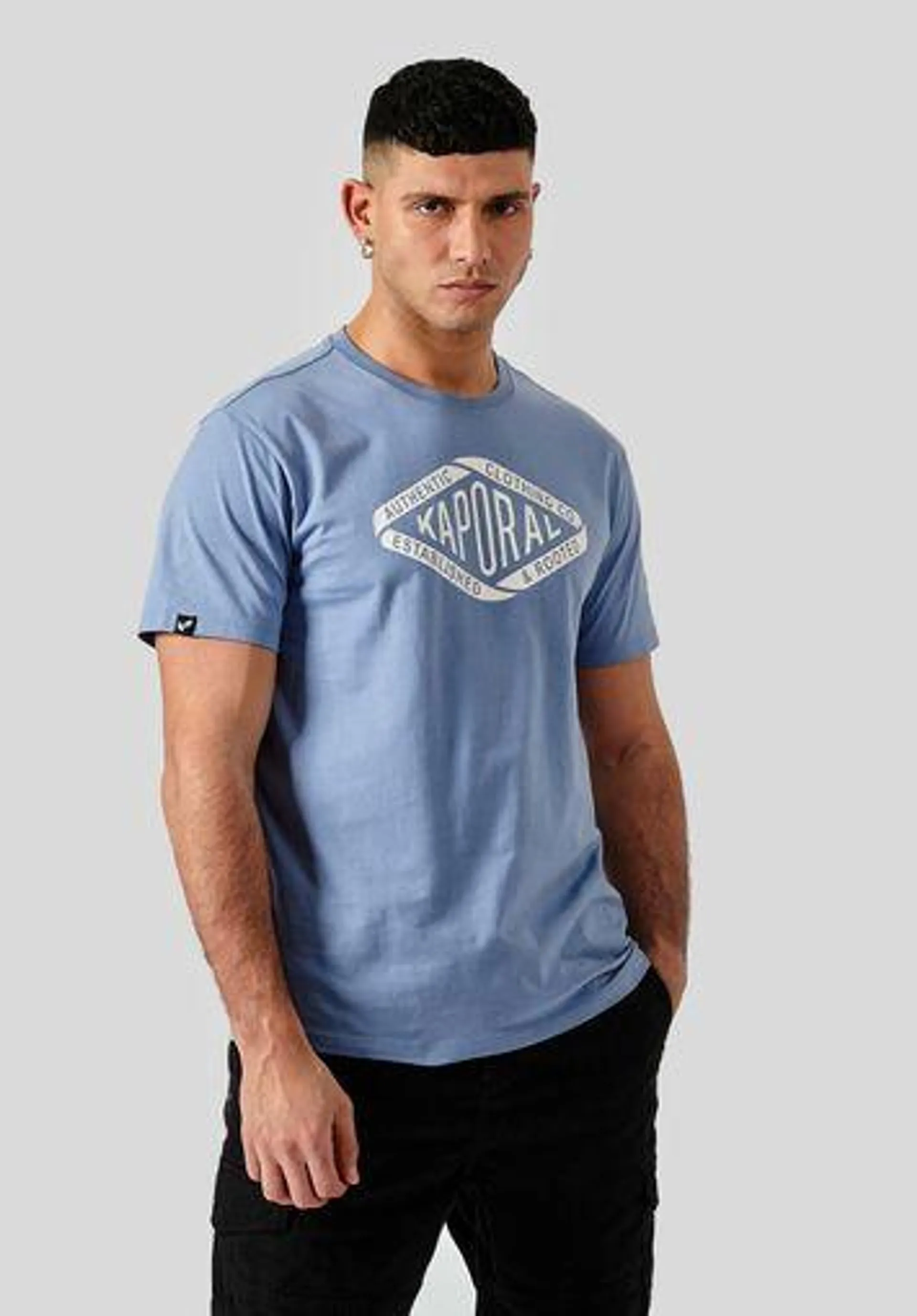 T-shirt bleu Homme 100% coton