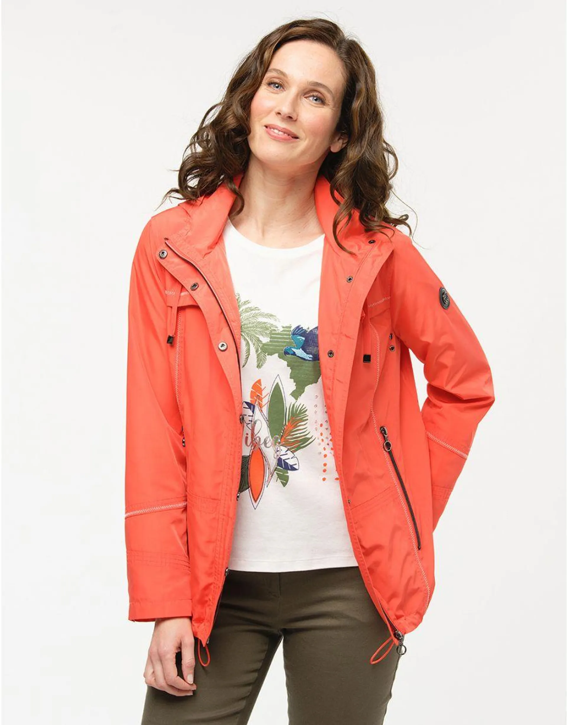 Parka courte corail