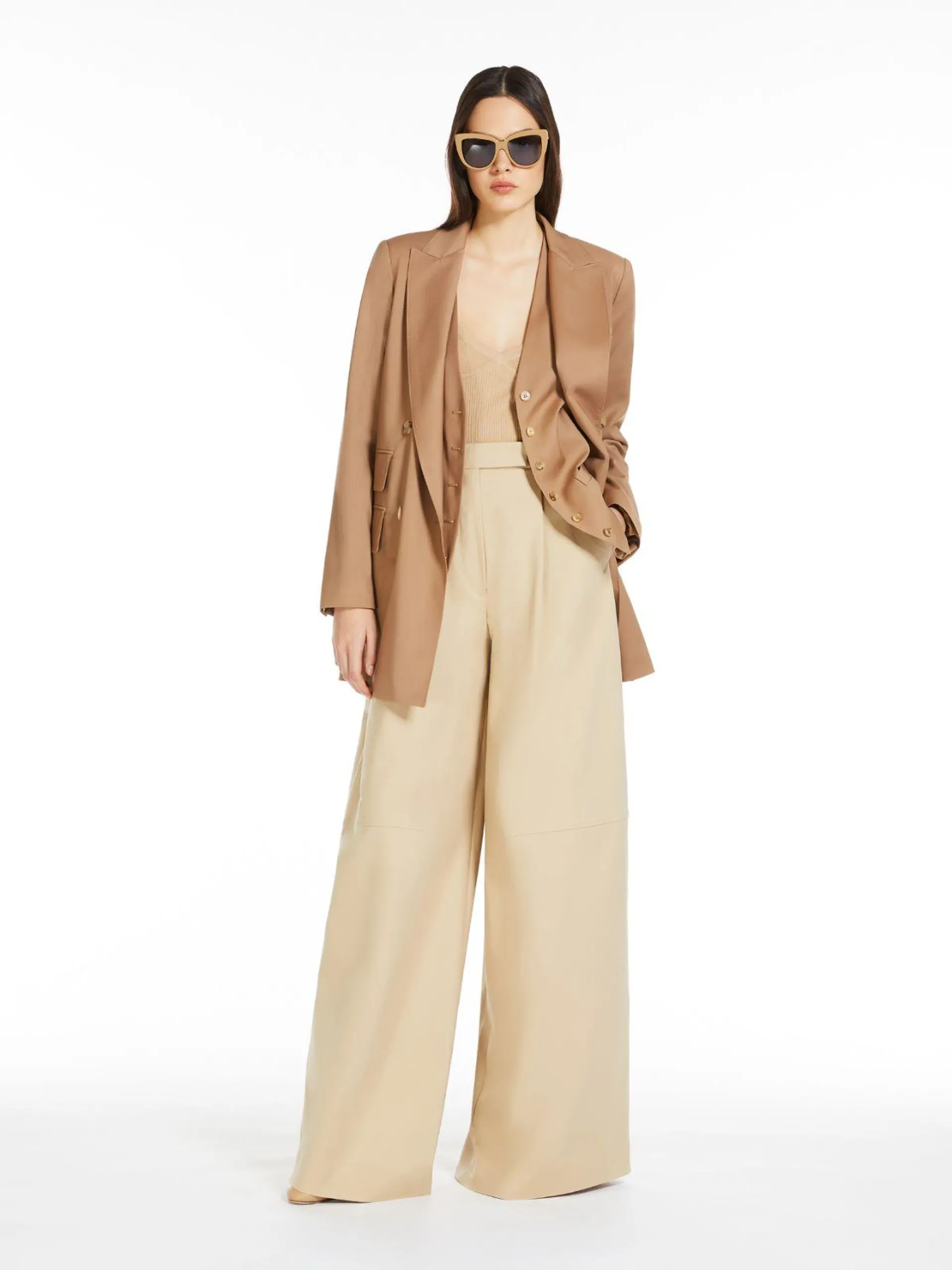 Oversize stretch cotton trousers