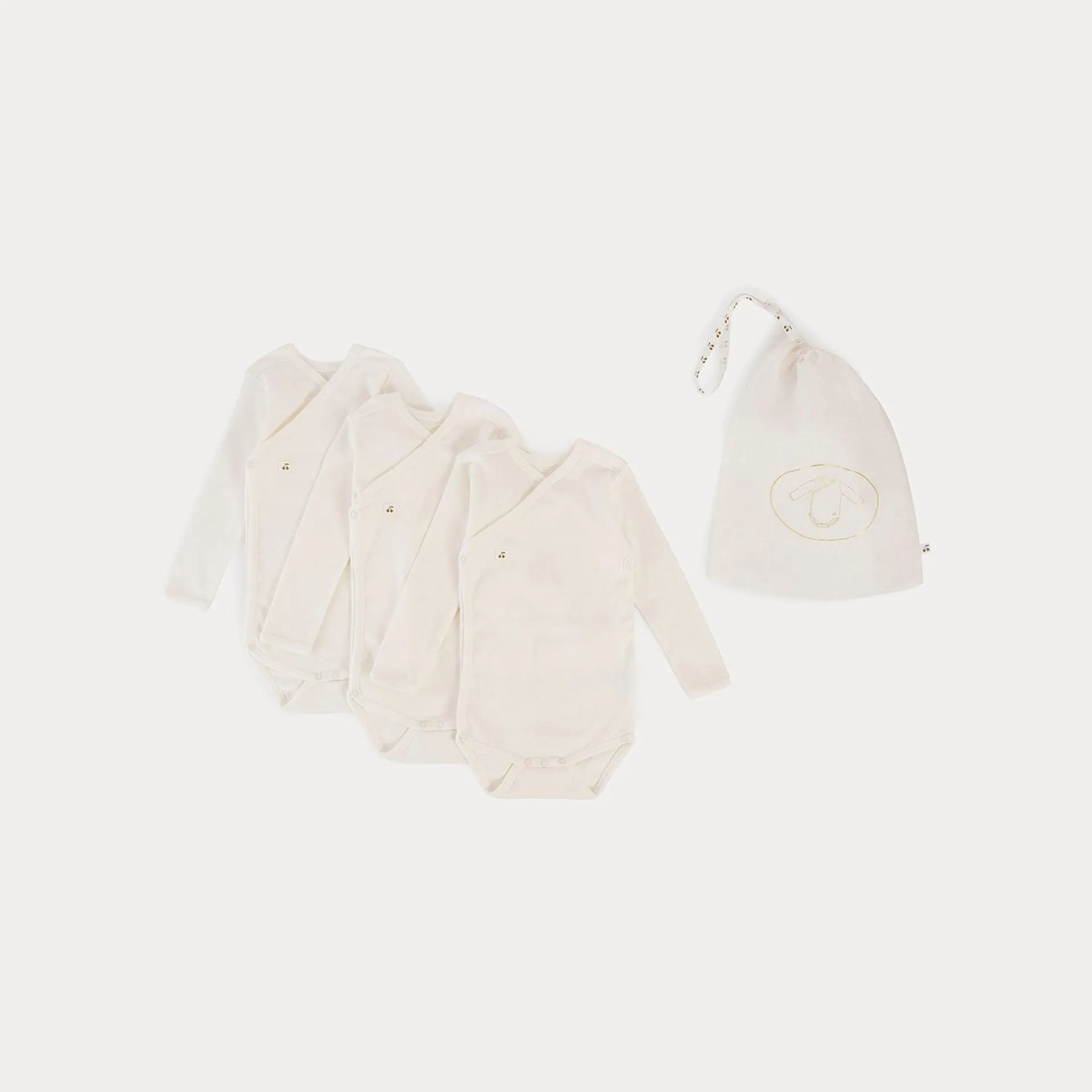 Lot de 3 bodys blanc lait