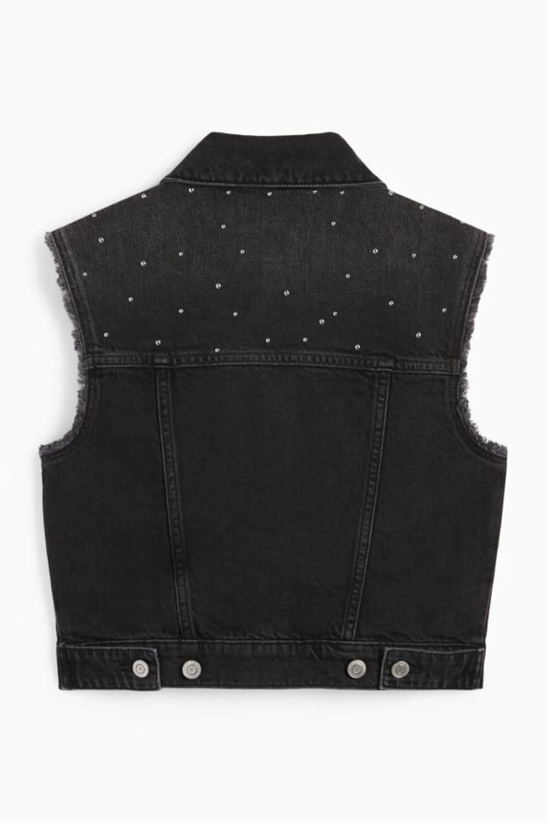 CLOCKHOUSE - denim waistcoat with rhinestones