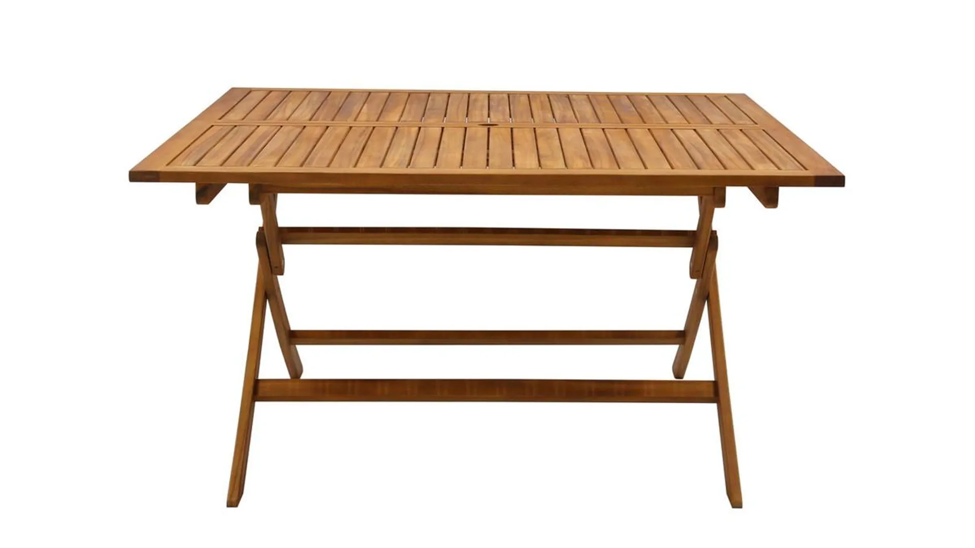 Mesa de jardín cuadrada plegable de madera maciza 140 cm SANTIAGO