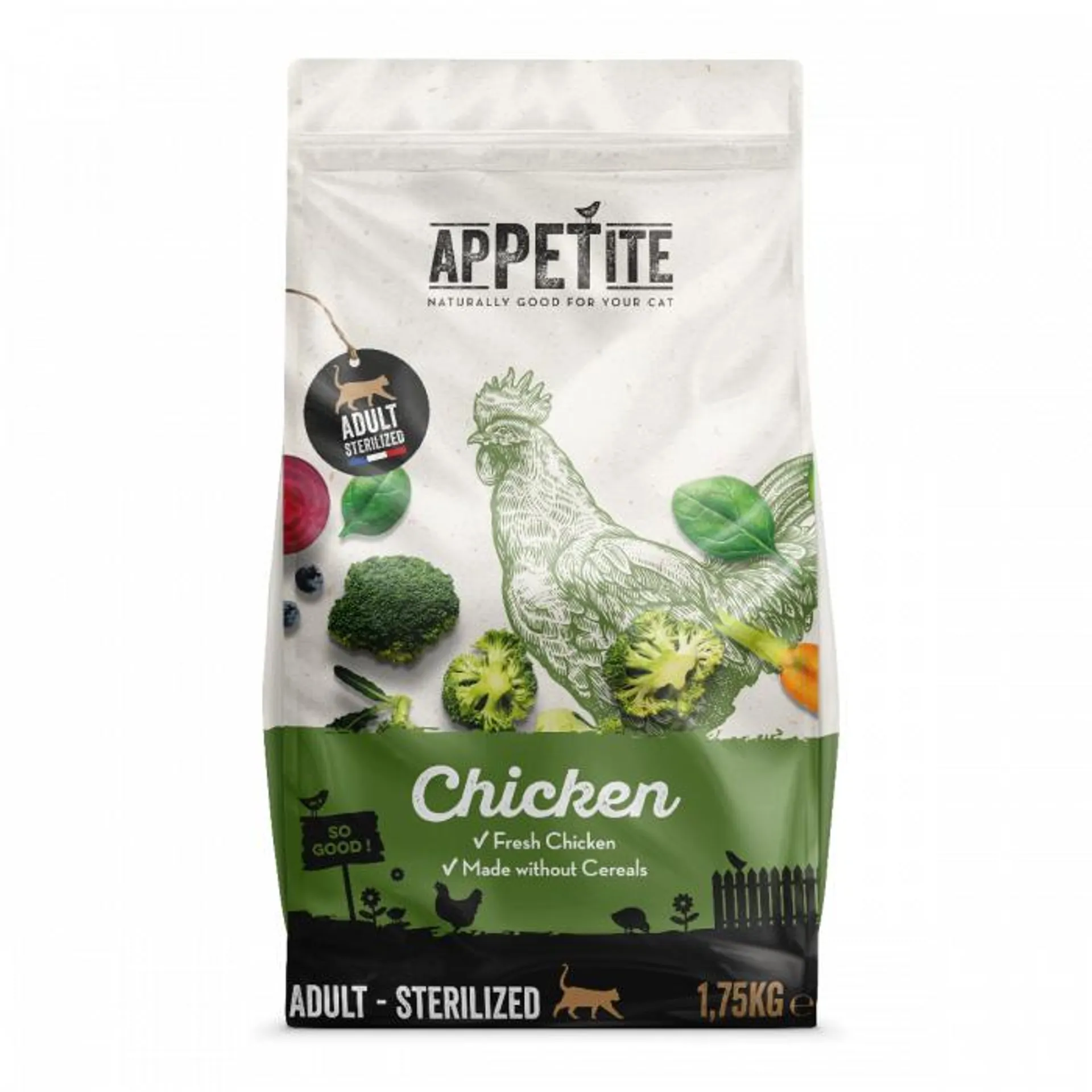 Appetite croquettes | sans céréales | stérilisé | au poulet | chat (adulte) | 1,75kg