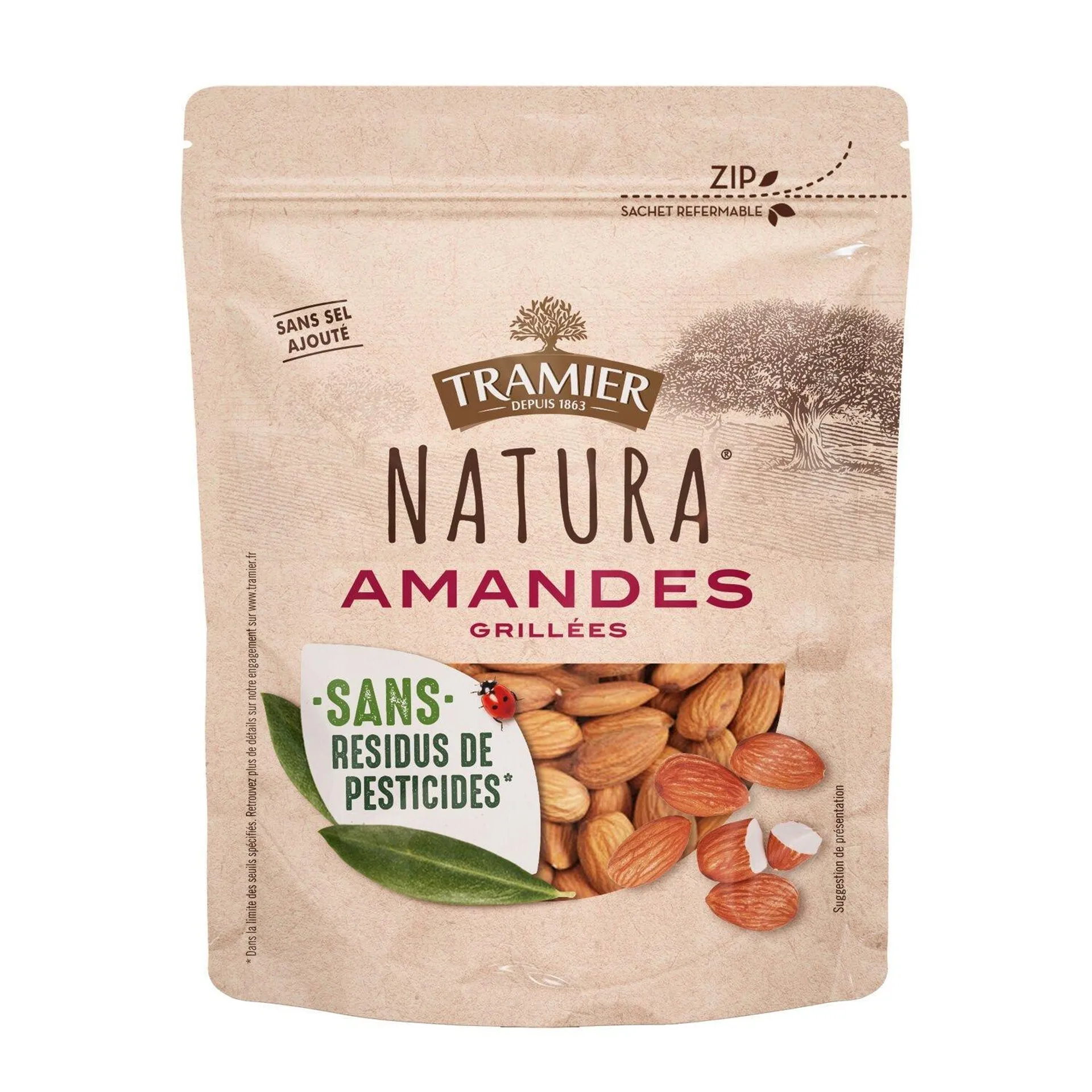 Fruits secs amandes grillées sans résidus de pesticides TRAMIER