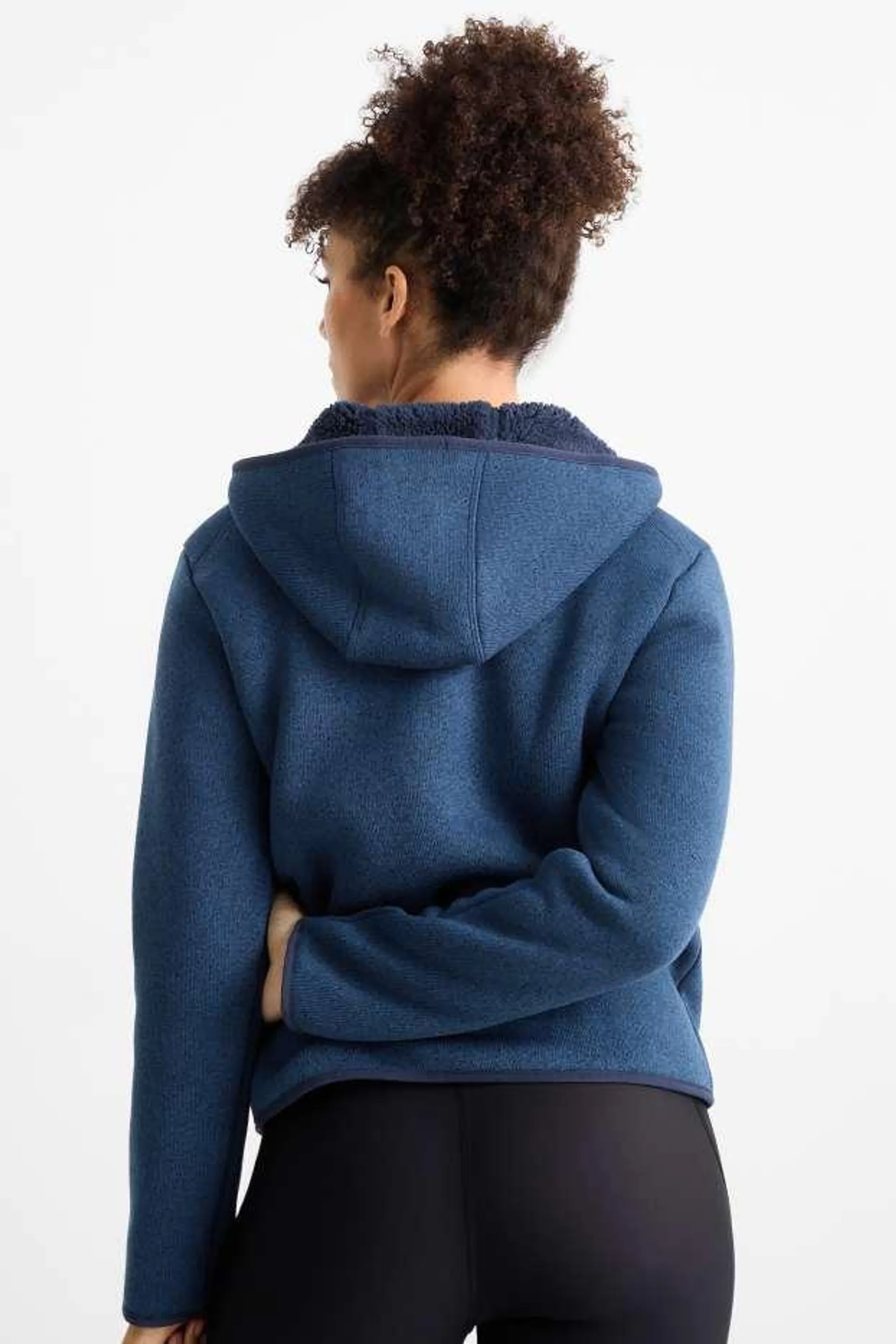 Thermal cardigan with hood