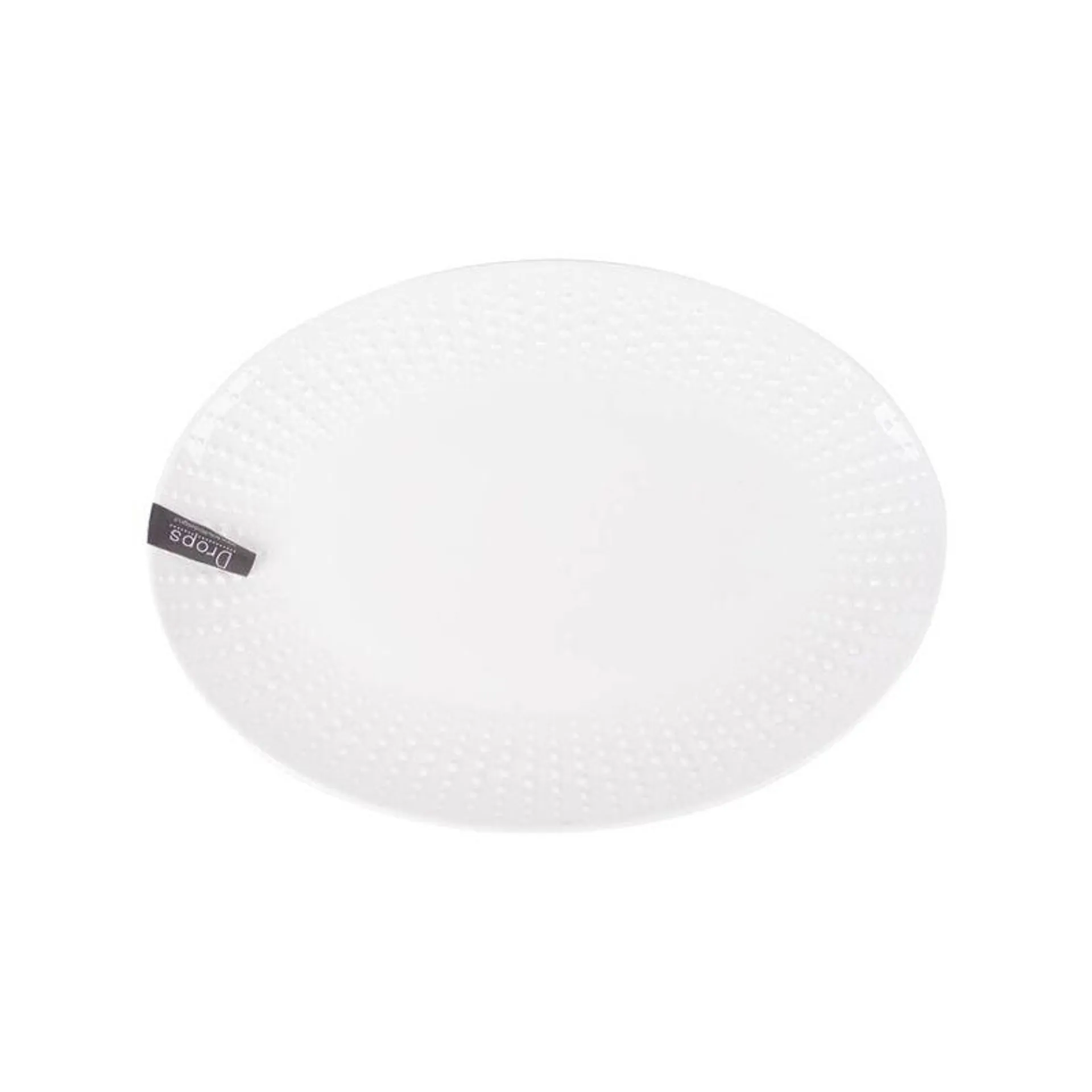 Plat ovale Gouttes 32x23cm Blanc