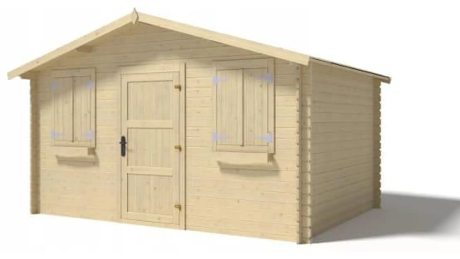 Abri de jardin en bois - 12m2 - 4x3m - Ep. 28mm - Couleur: naturel - DOM337