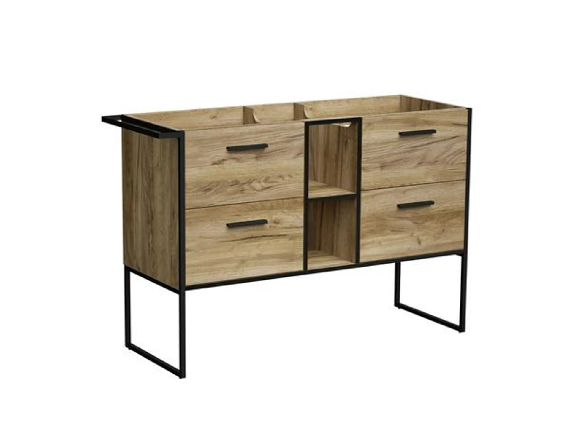 Meuble sous vasque a poser decor bois "district" l.127 x h.85 x p.45 cm