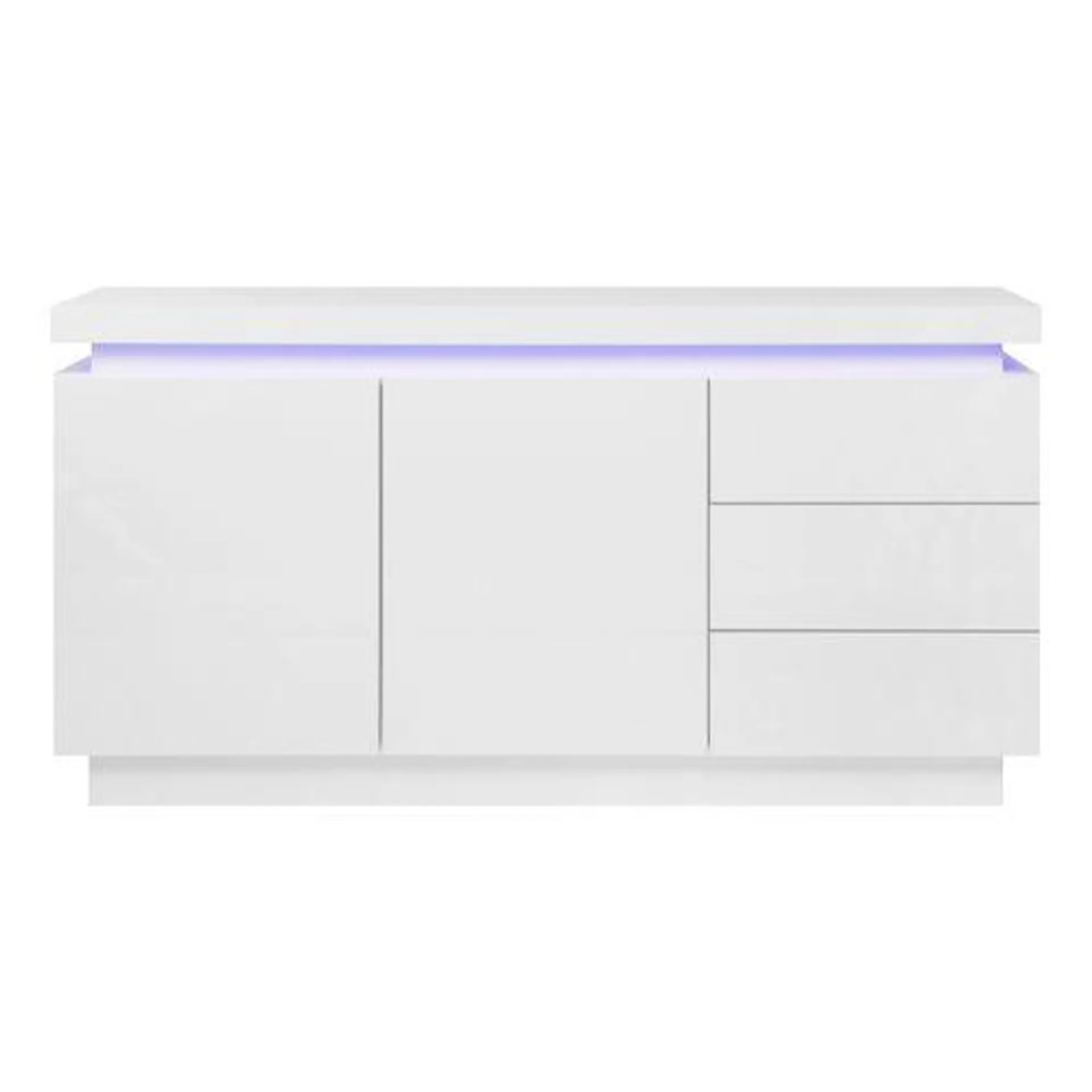 Buffet LED 2 portes 3 tiroirs COLORS blanc