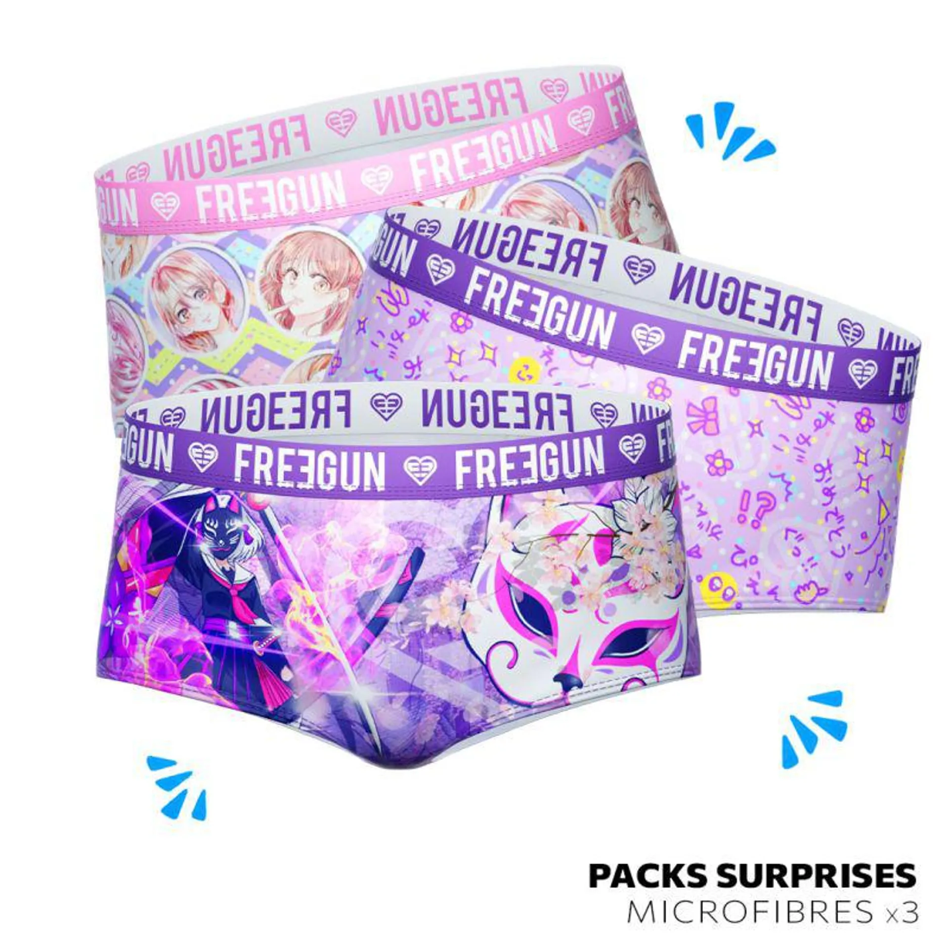 Pack Surprise de 3 Shorties Freegun Fille