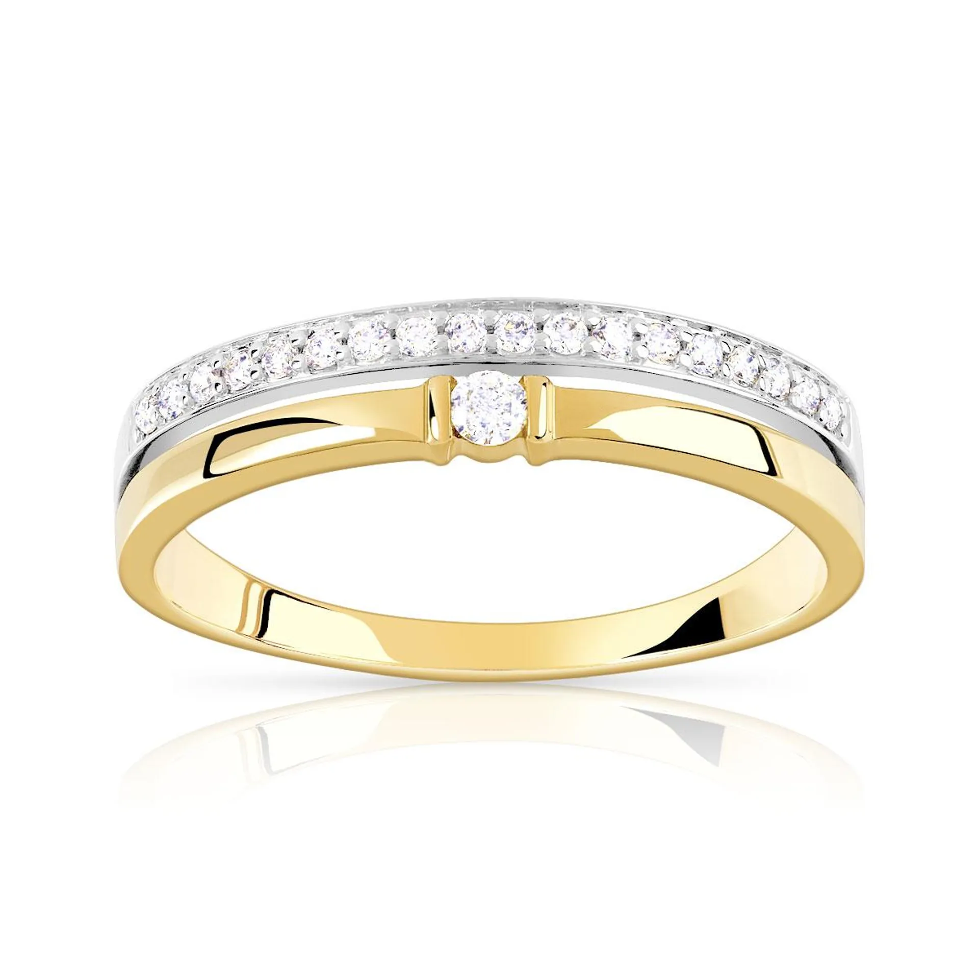 Bague alliance solitaire 2 ors 750 diamants