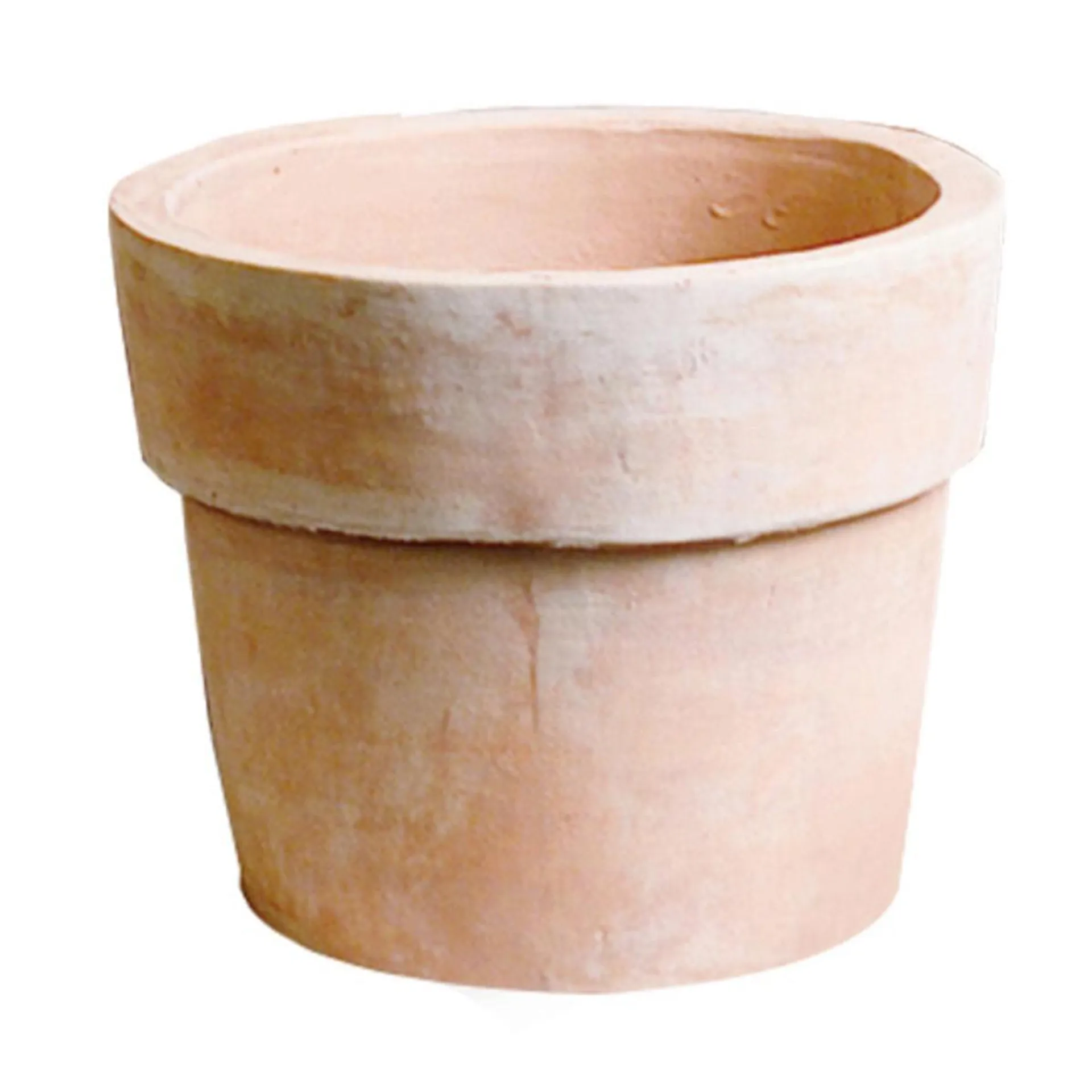 Cache-pot en terre cuite effet blanchi - ø 48 x H 39 cm