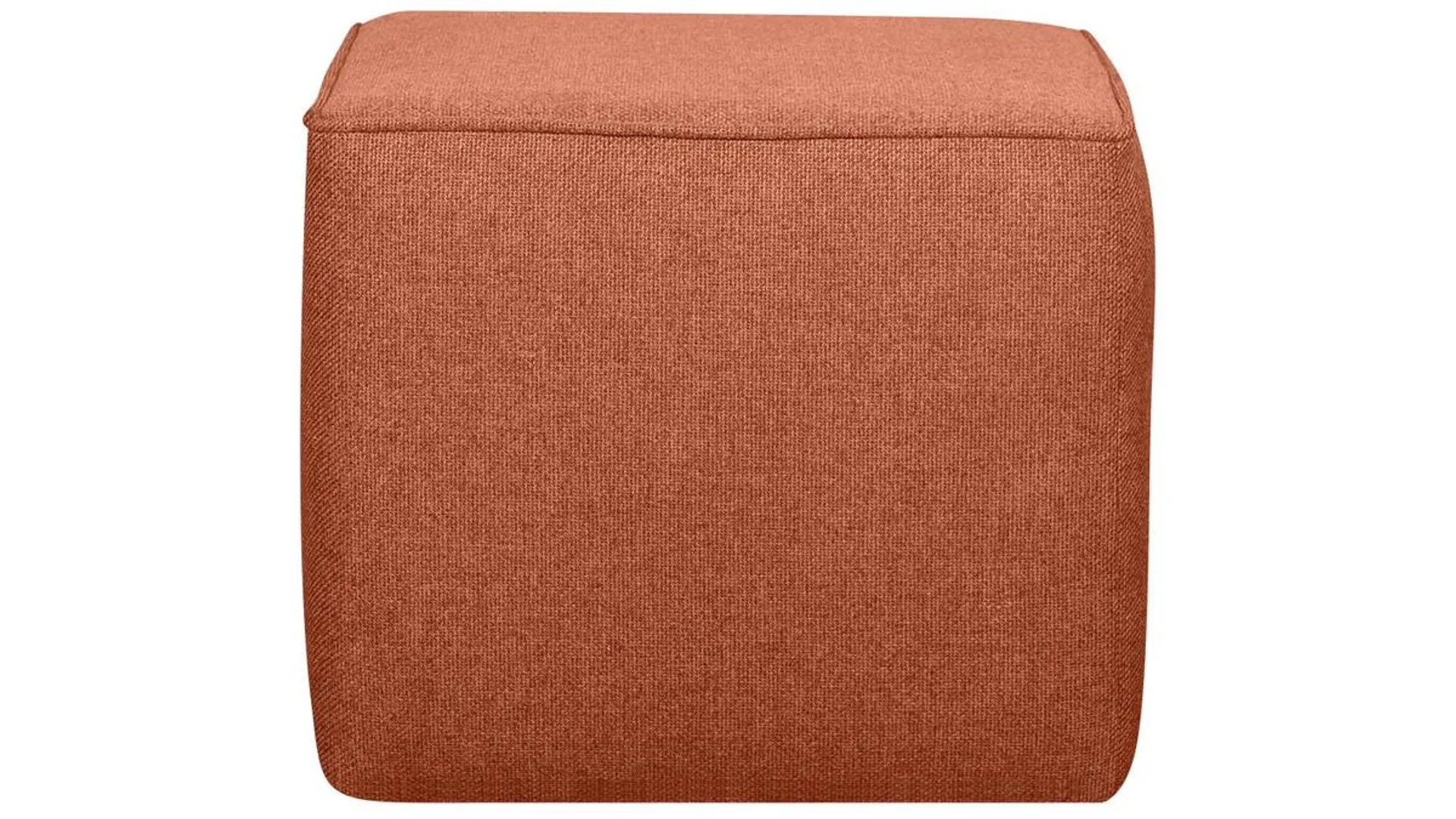 Pouf design carré en tissu brique PAVE