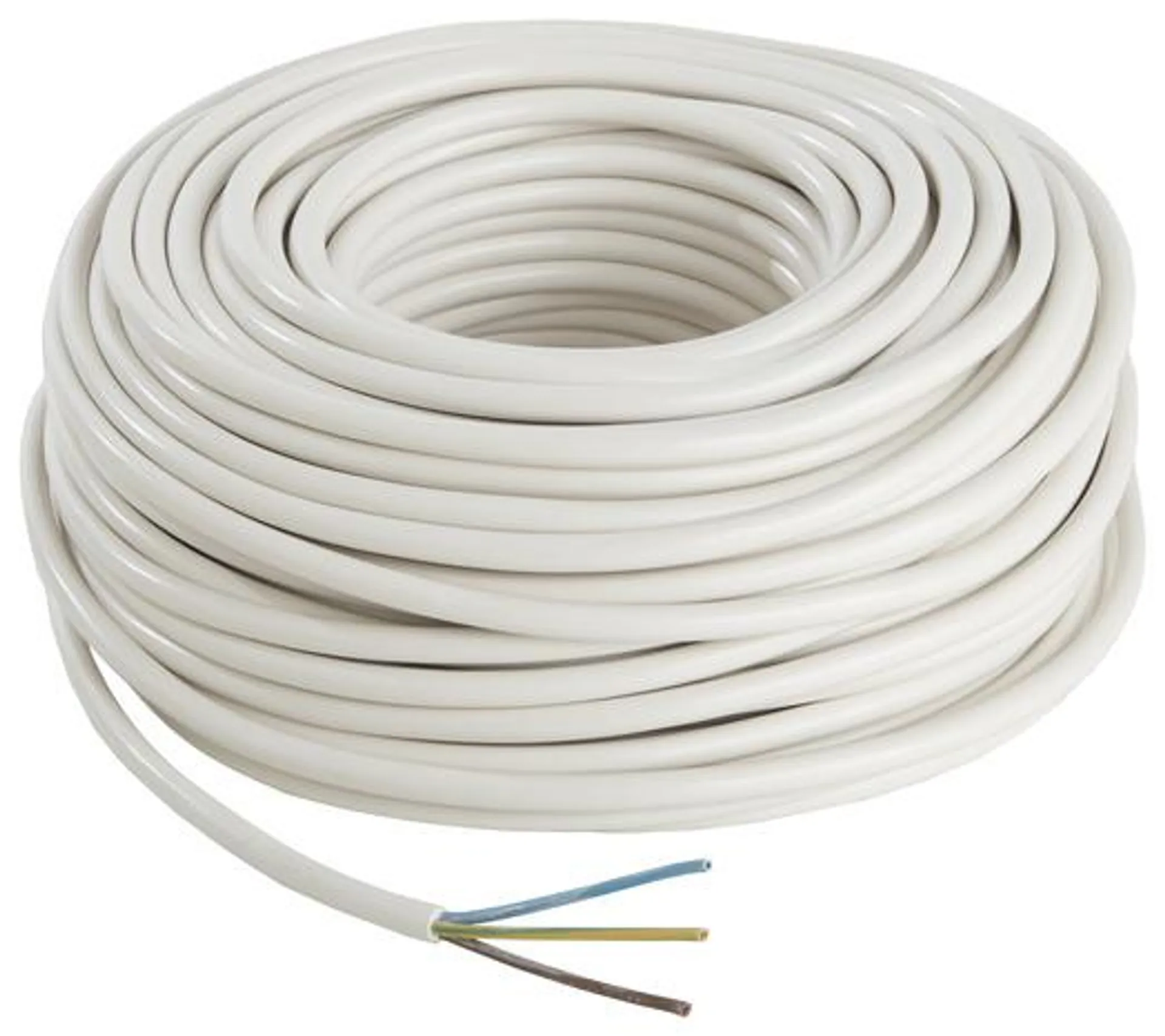 Câble électrique H05VVF 3G1,5mm² blanc - 50 m - Nexans