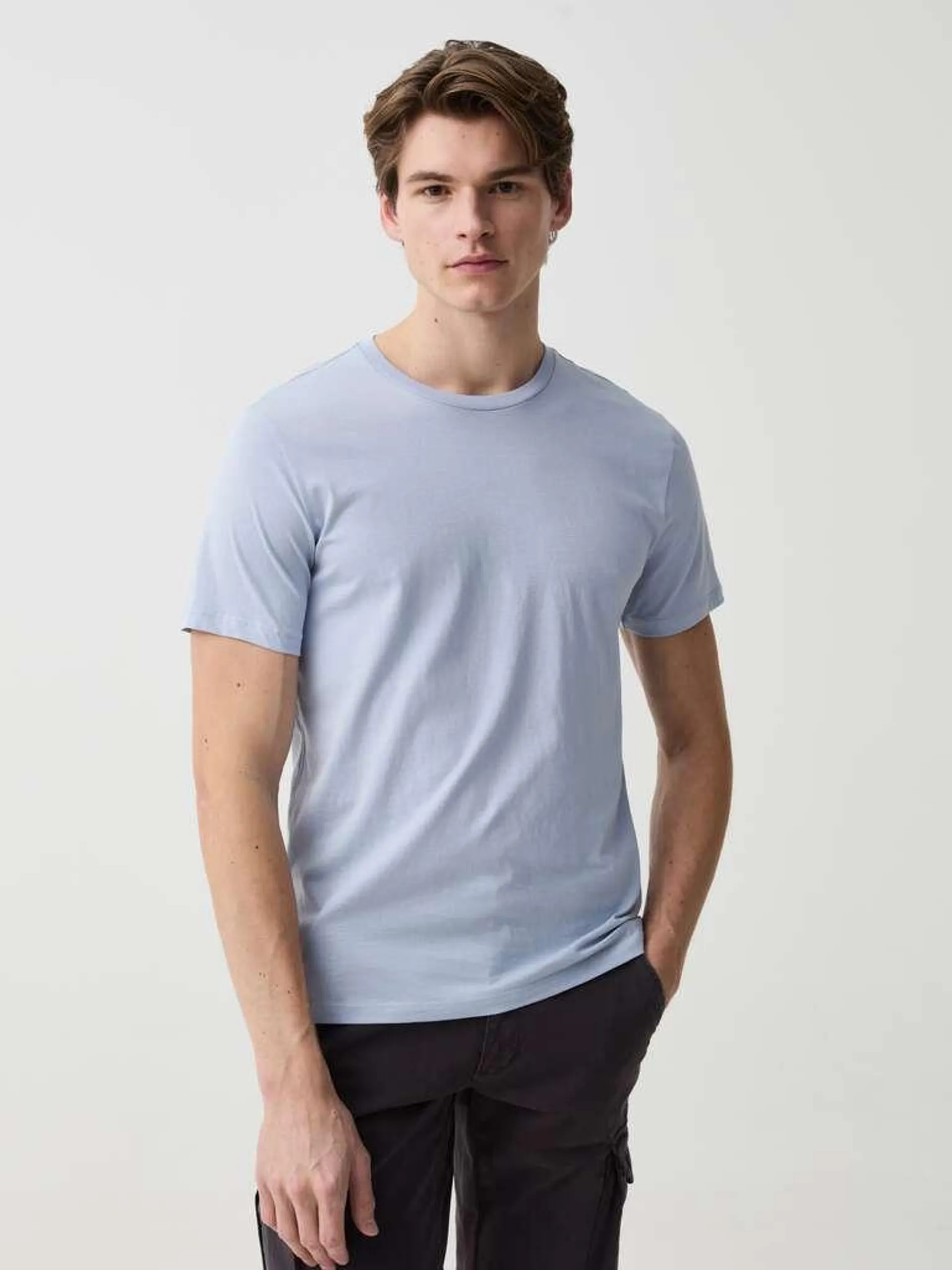 Two-pack T-shirts with round neck Bleu/vert