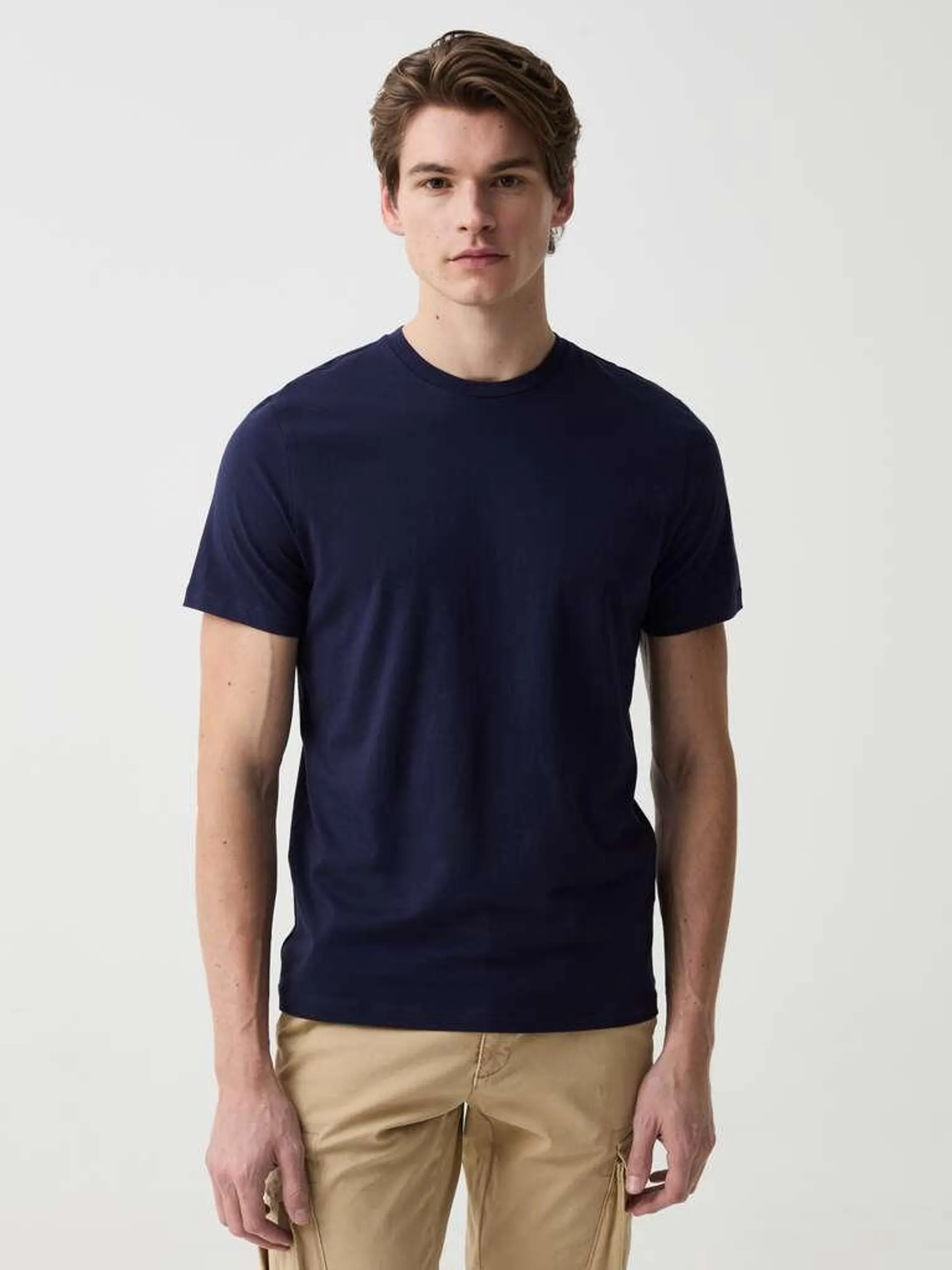 Two-pack T-shirts with round neck Bleu/gris