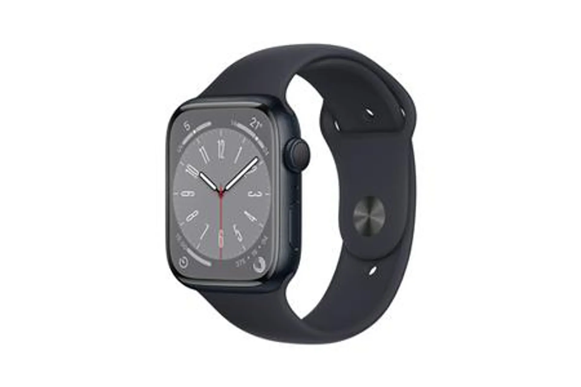 Appler Watch Series 8 GPS, boîtier Aluminium Minuit 45mm avec Bracelet Sport Minuit Reconditionne