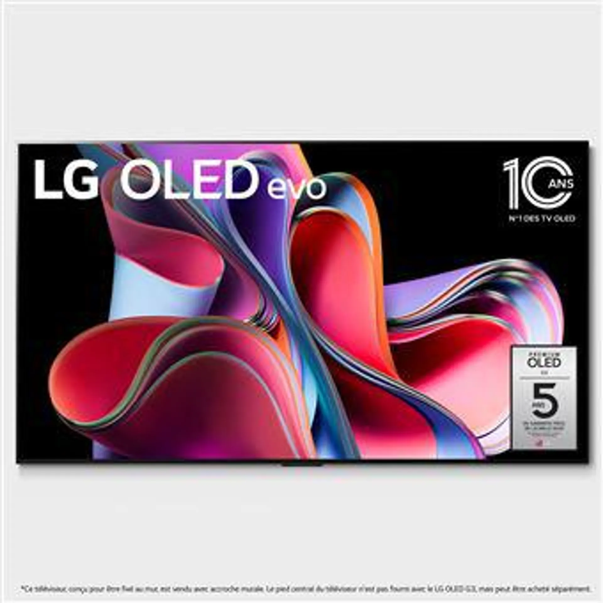 TV OLED Evo LG OLED77G3 195 cm 4K UHD Smart TV 2023 Noir et Argent