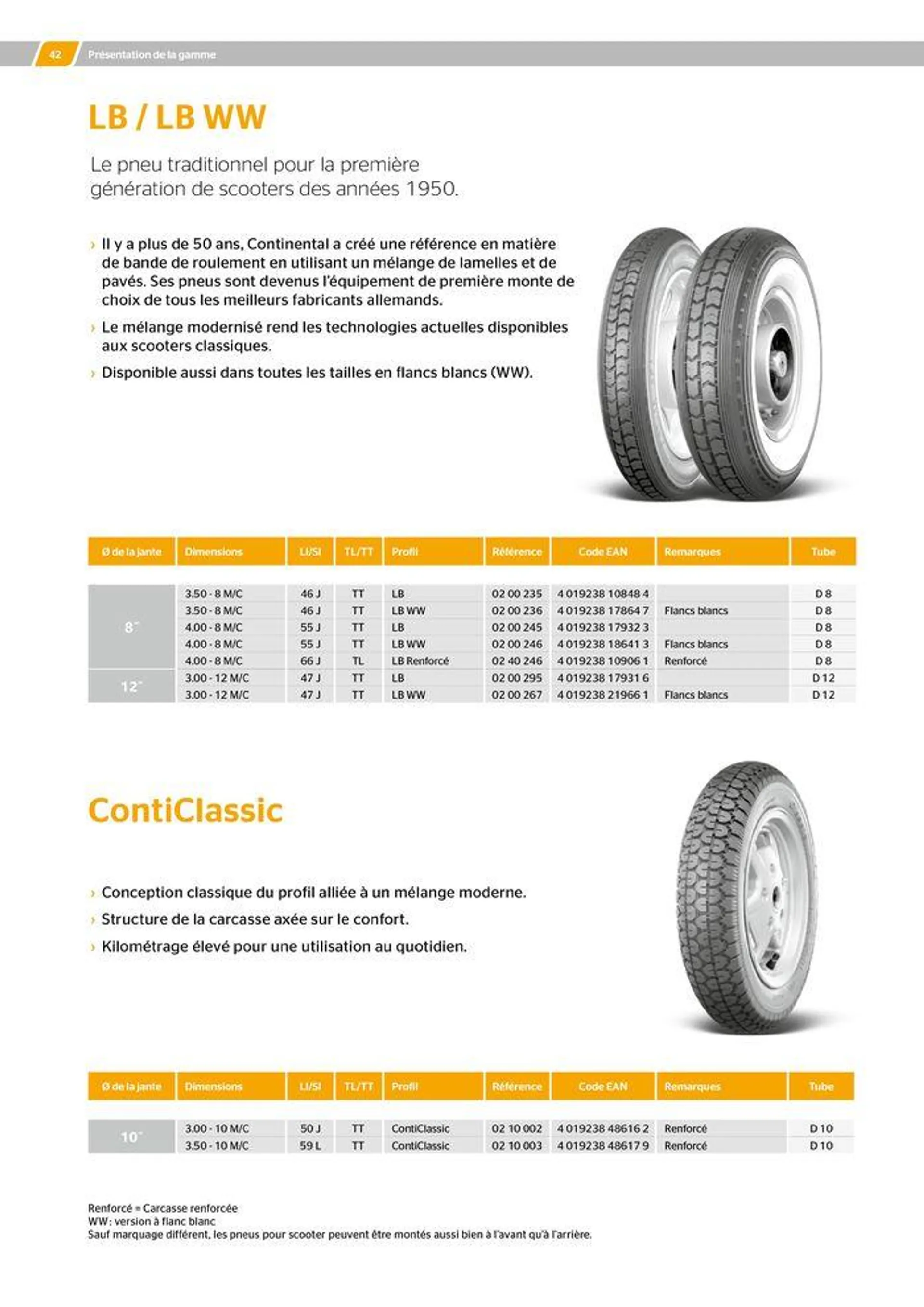 CONTINENTAL : Barème de facturation 2023 du 21 mai au 31 décembre 2024 - Catalogue page 42