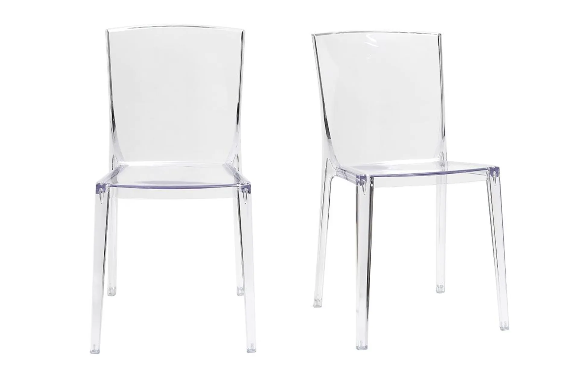 Chaises design transparentes empilables intérieur - extérieur (lot de 2) ISLAND