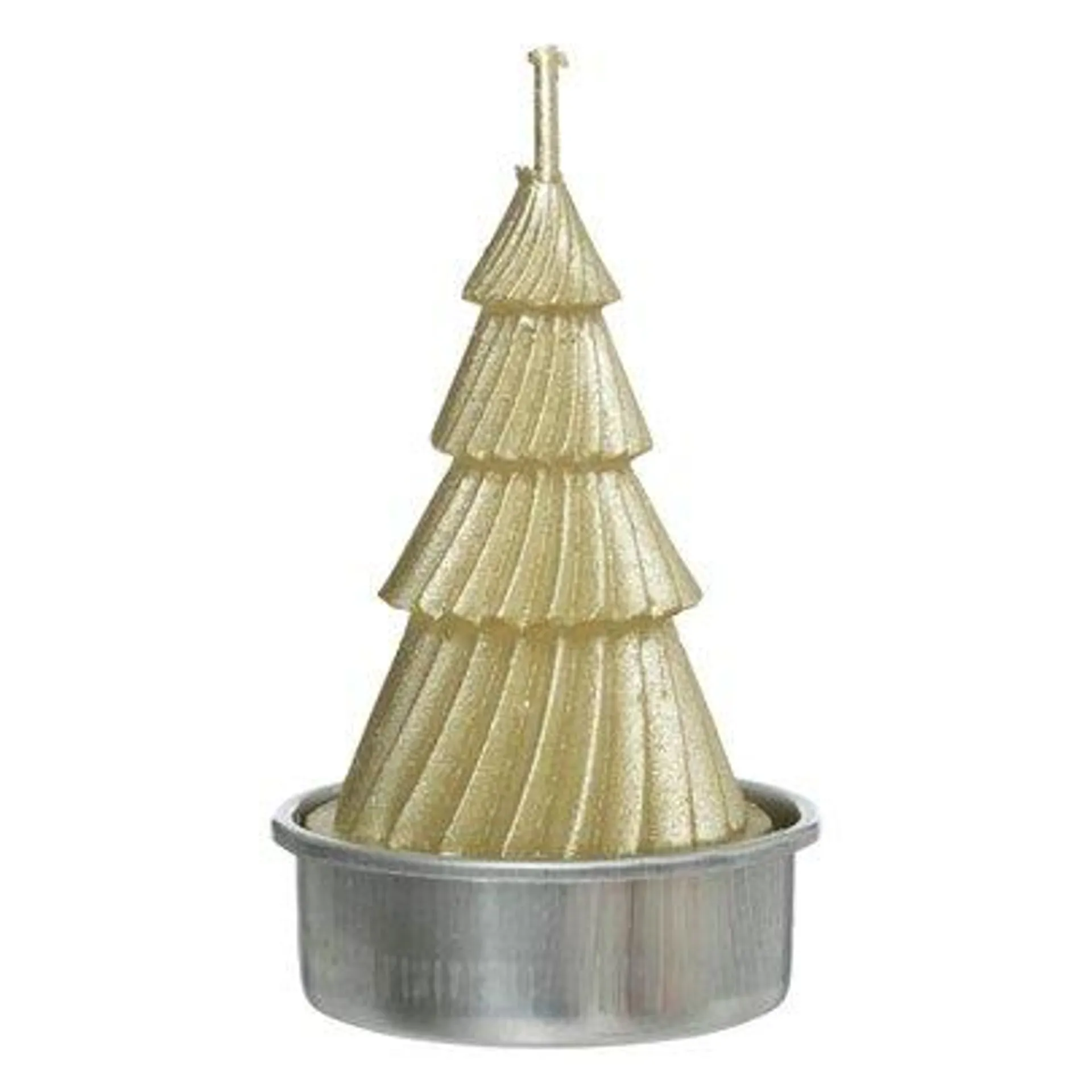 4 bougies de Noël en forme sapin doré