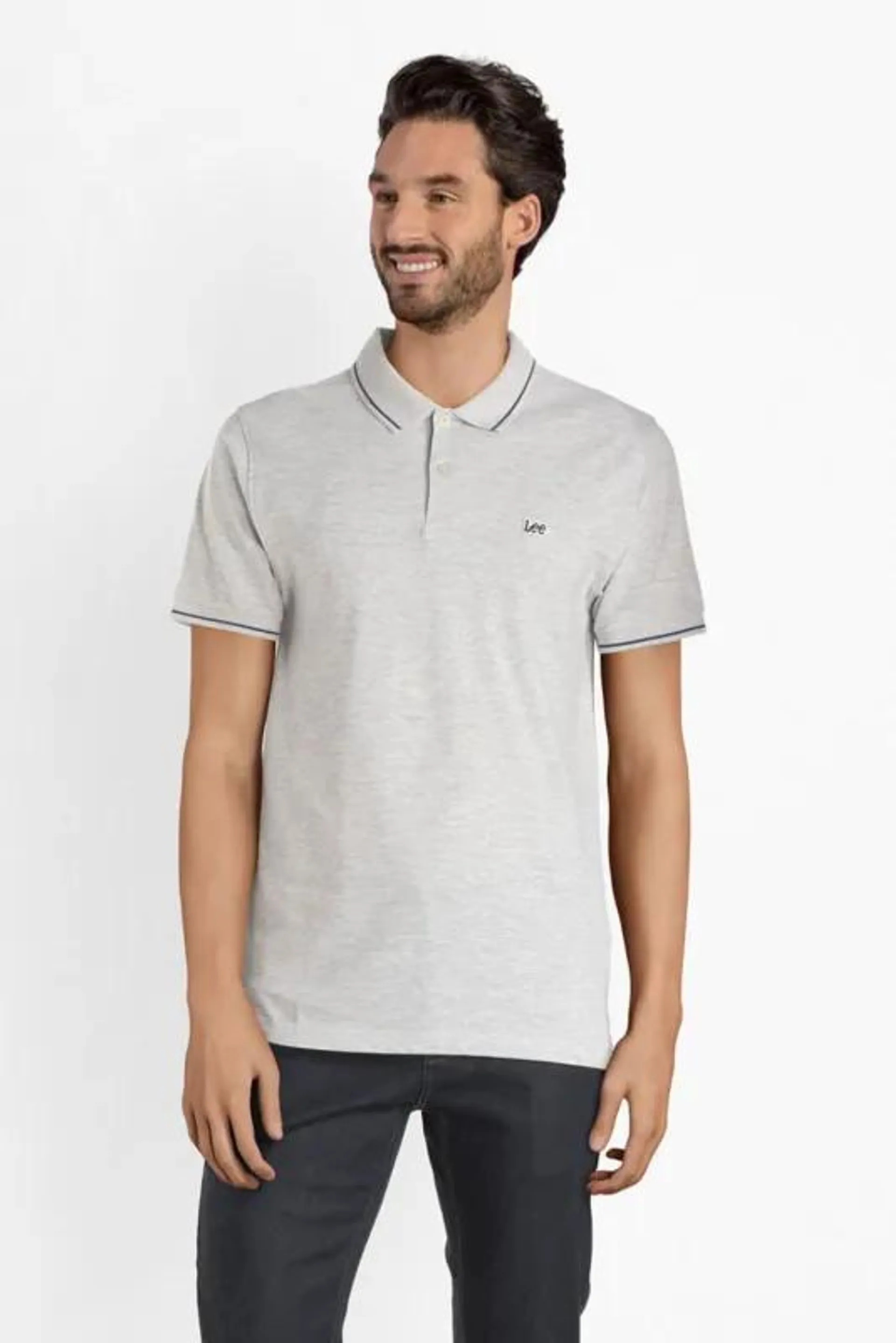 Polo En Piqué 100% Coton - Gris