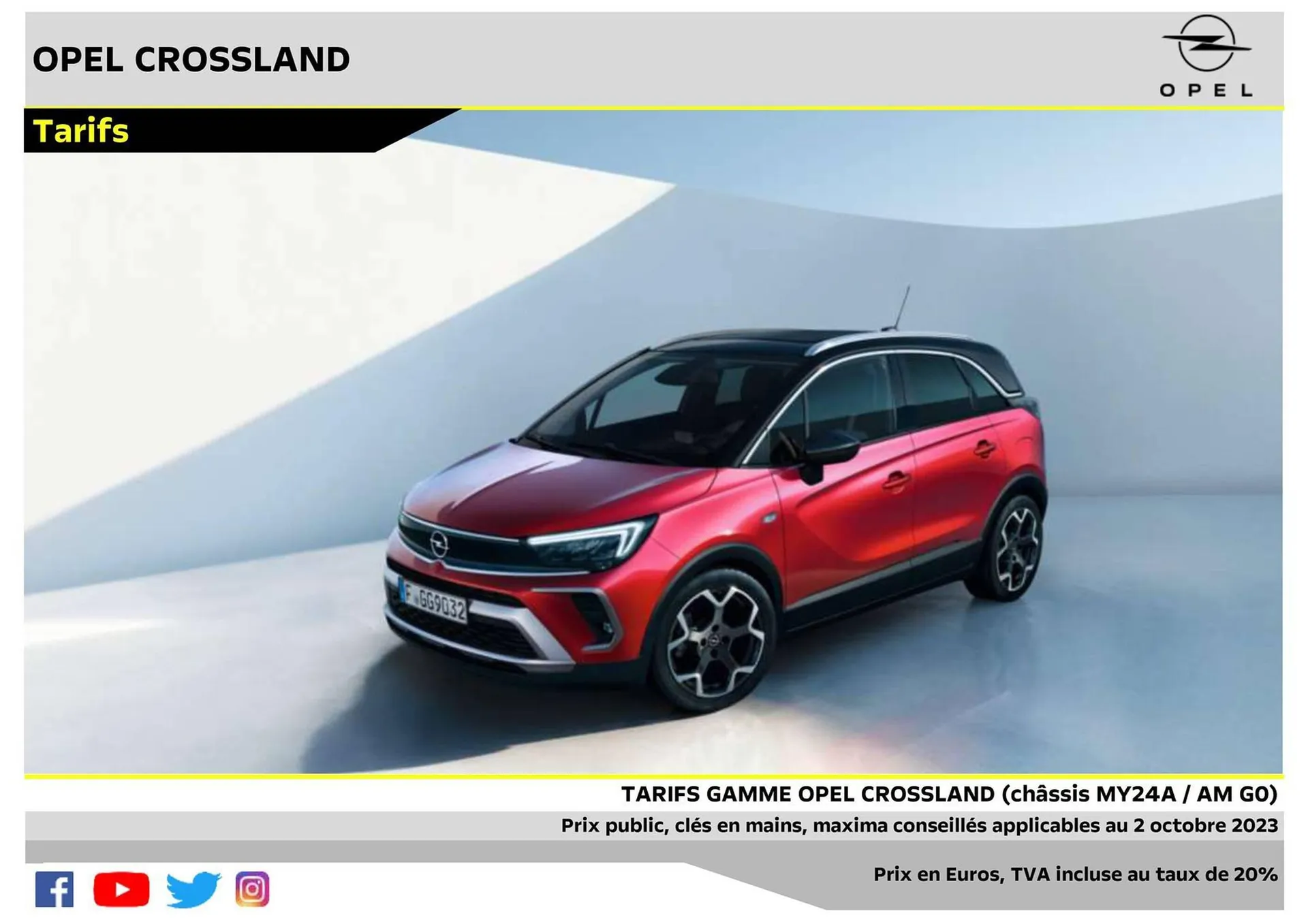 Catalogue Opel Crossland du 19 janvier au 19 janvier 2025 - Catalogue page 1