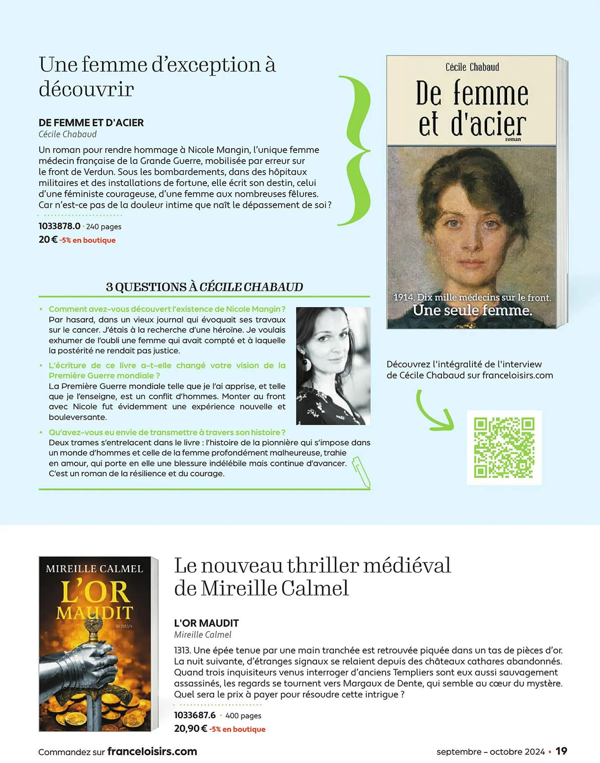 Catalogue France Loisirs du 1 septembre au 31 octobre 2024 - Catalogue page 19