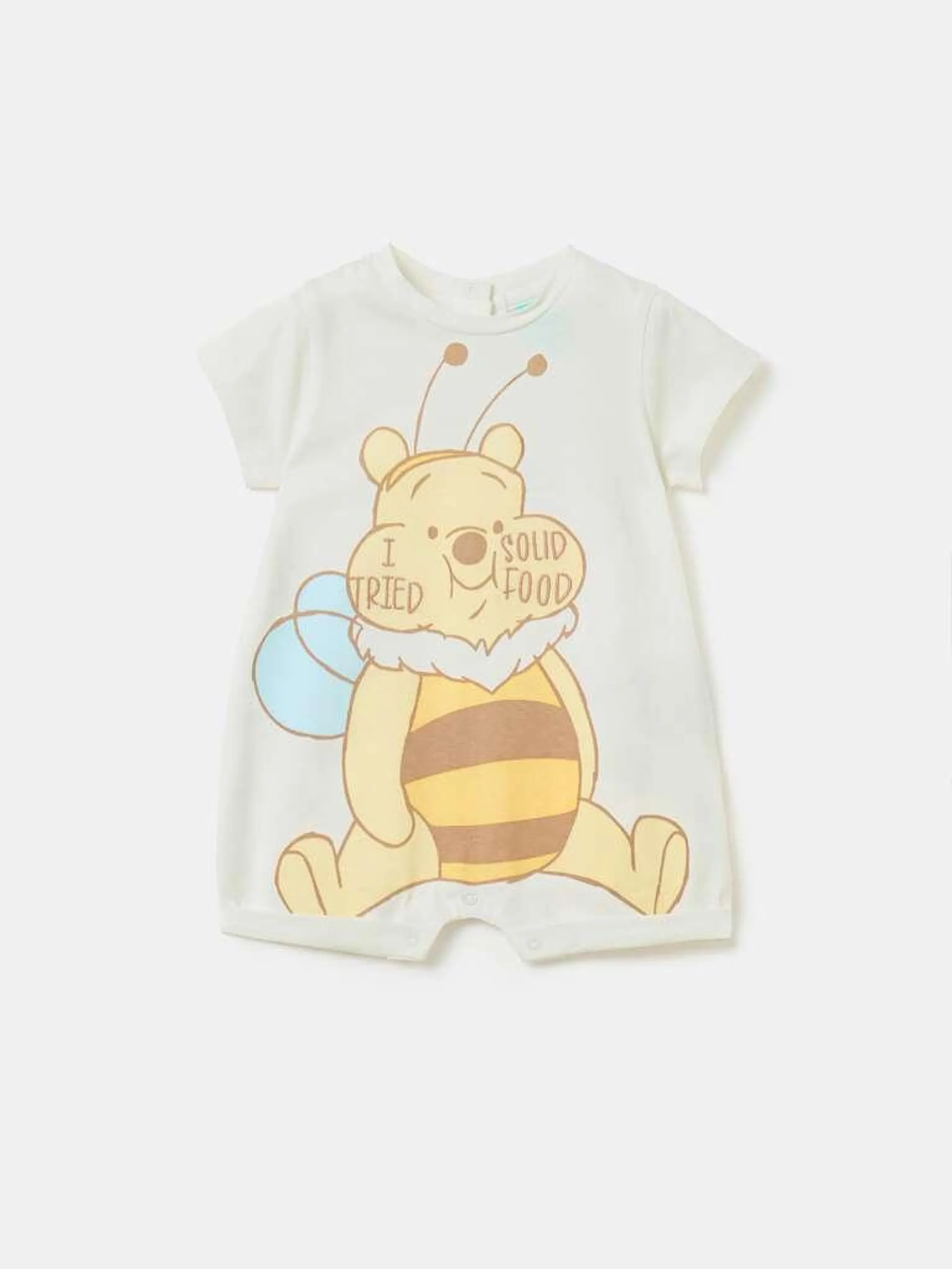 Winnie The Pooh romper suit in organic cotton Blanc