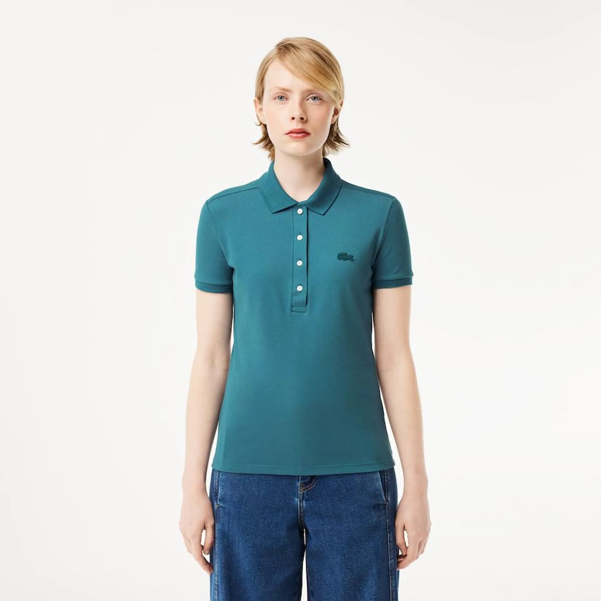 Polo de mujer Lacoste en piqué de algodón stretch