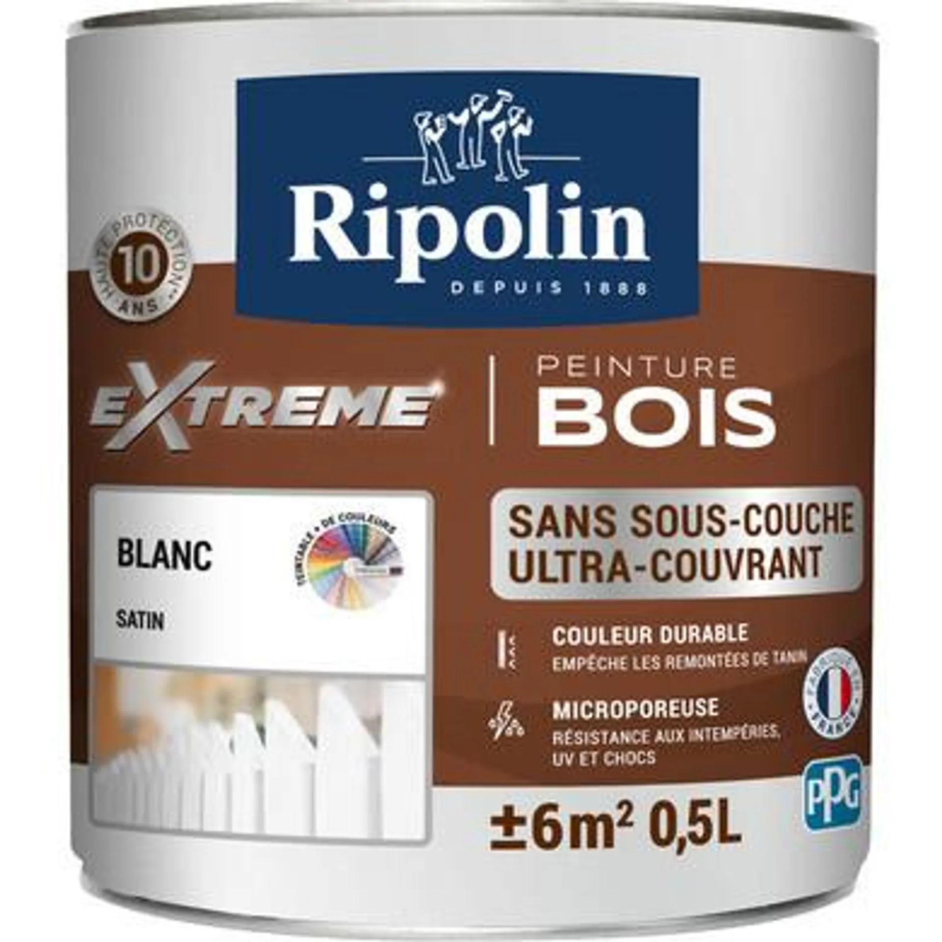 Peinture pour bois RIPOLIN Blanc 0.5L