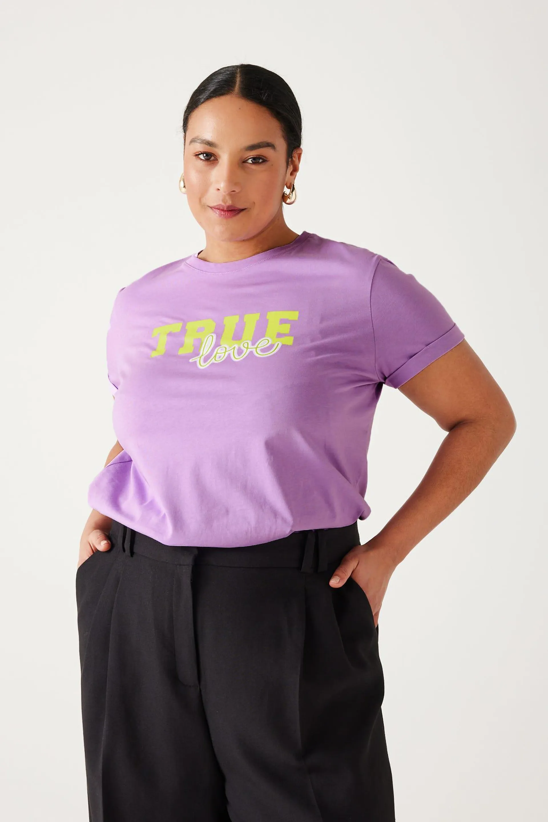 T-shirt à message Femme - Imprimé multicolore