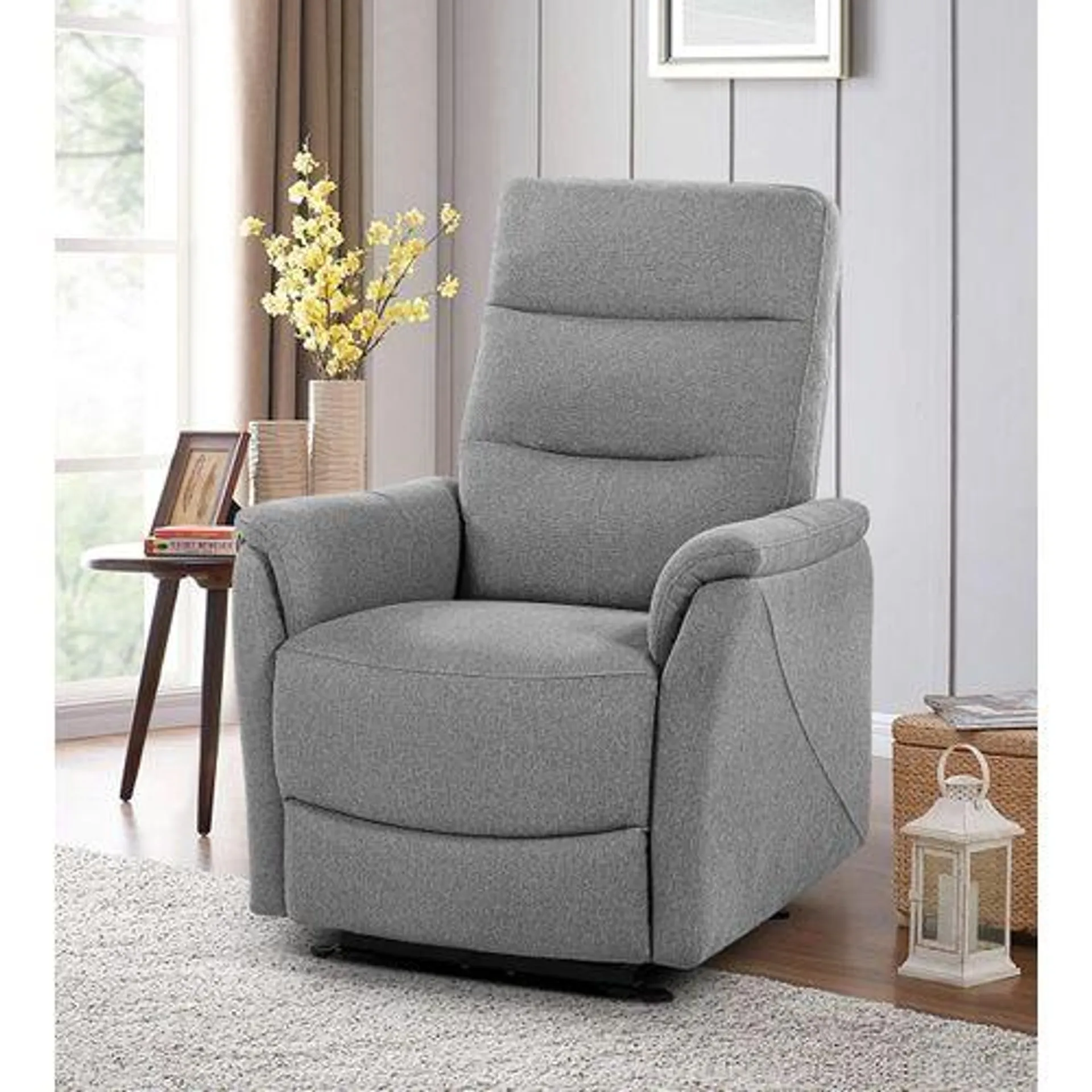 Fauteuil relax TRACY tissu gris