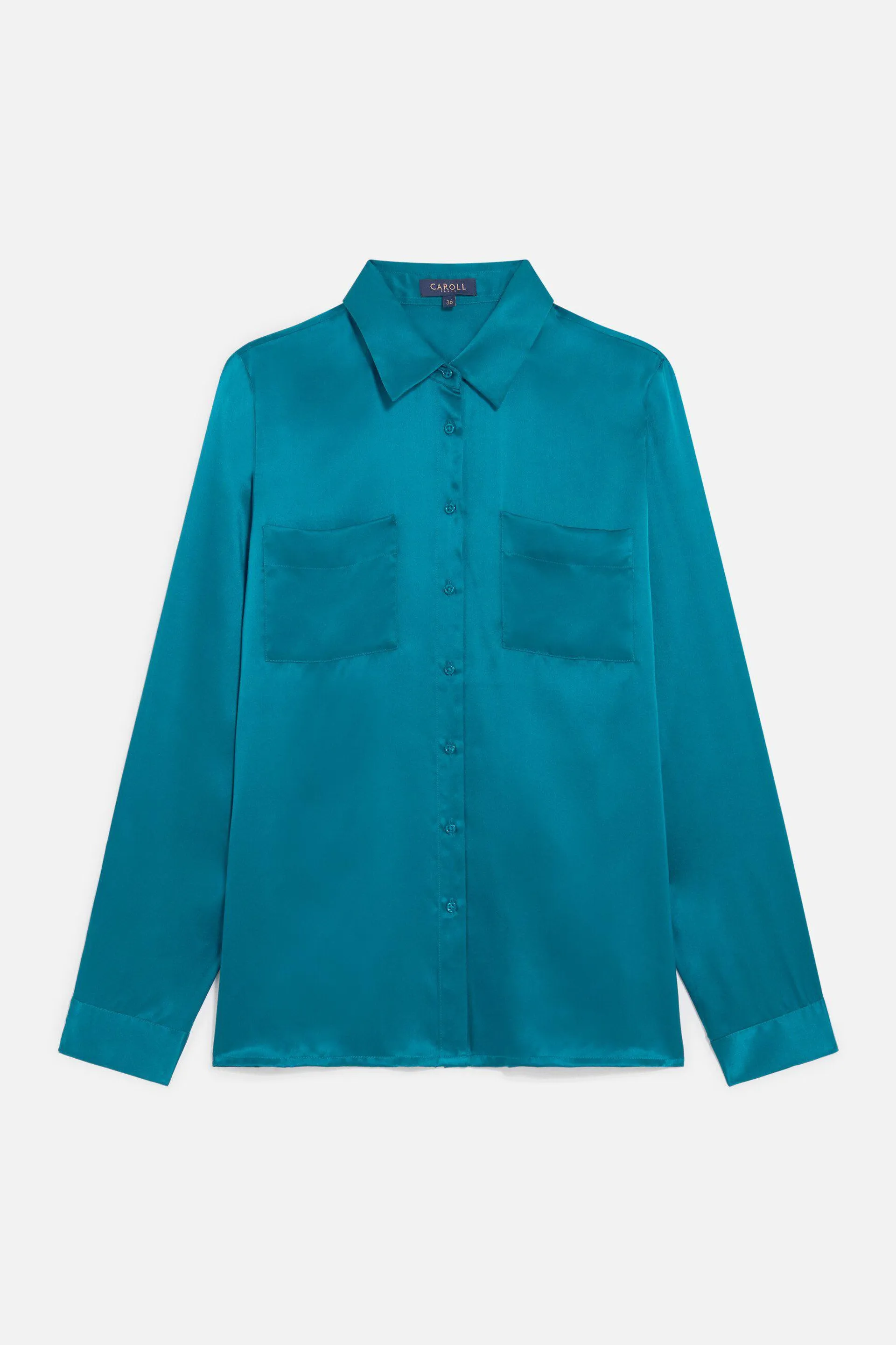 chemise jeanne b en soie bleu turquoise femme