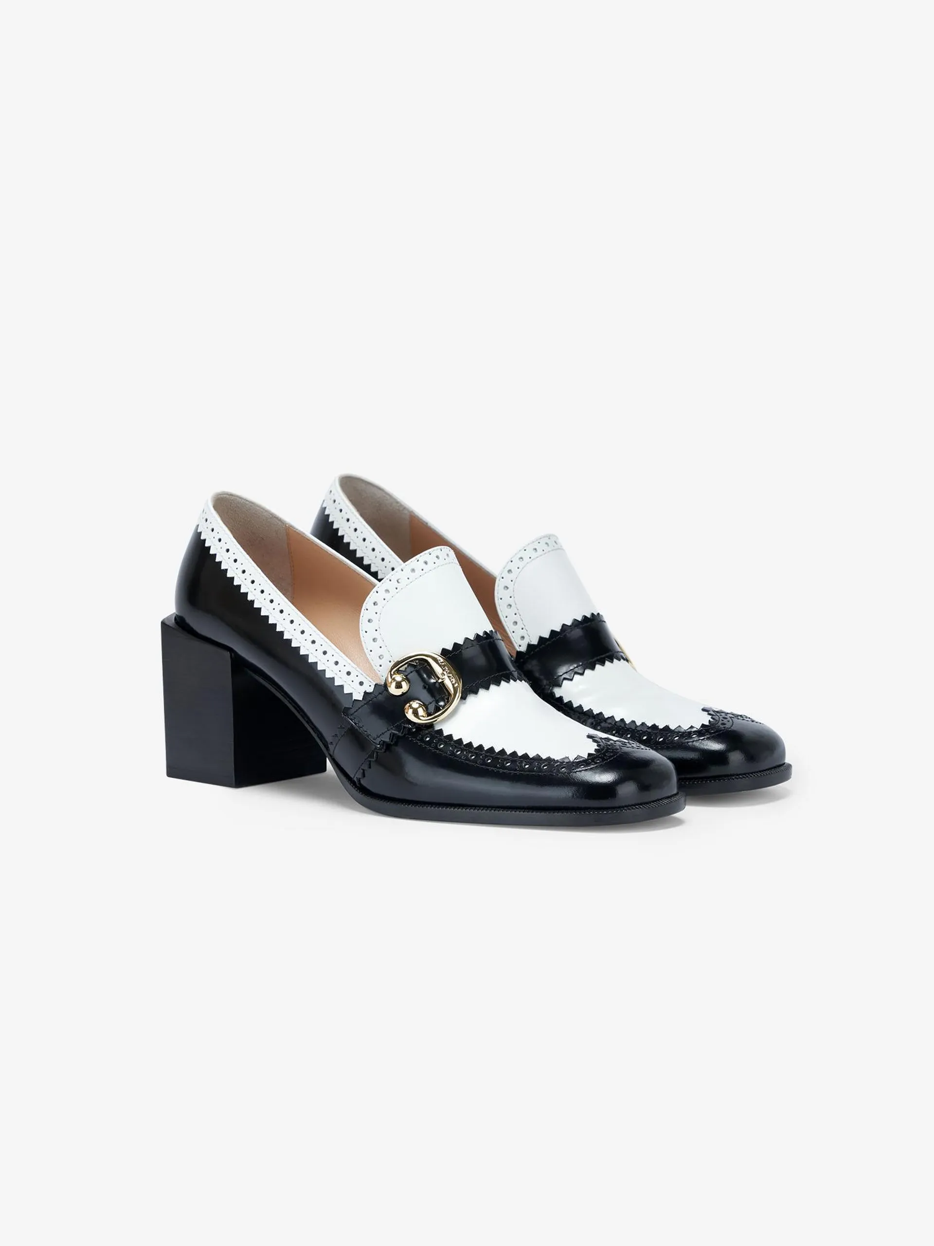 CLAP LEATHER LOAFERS BLACK/WHITE