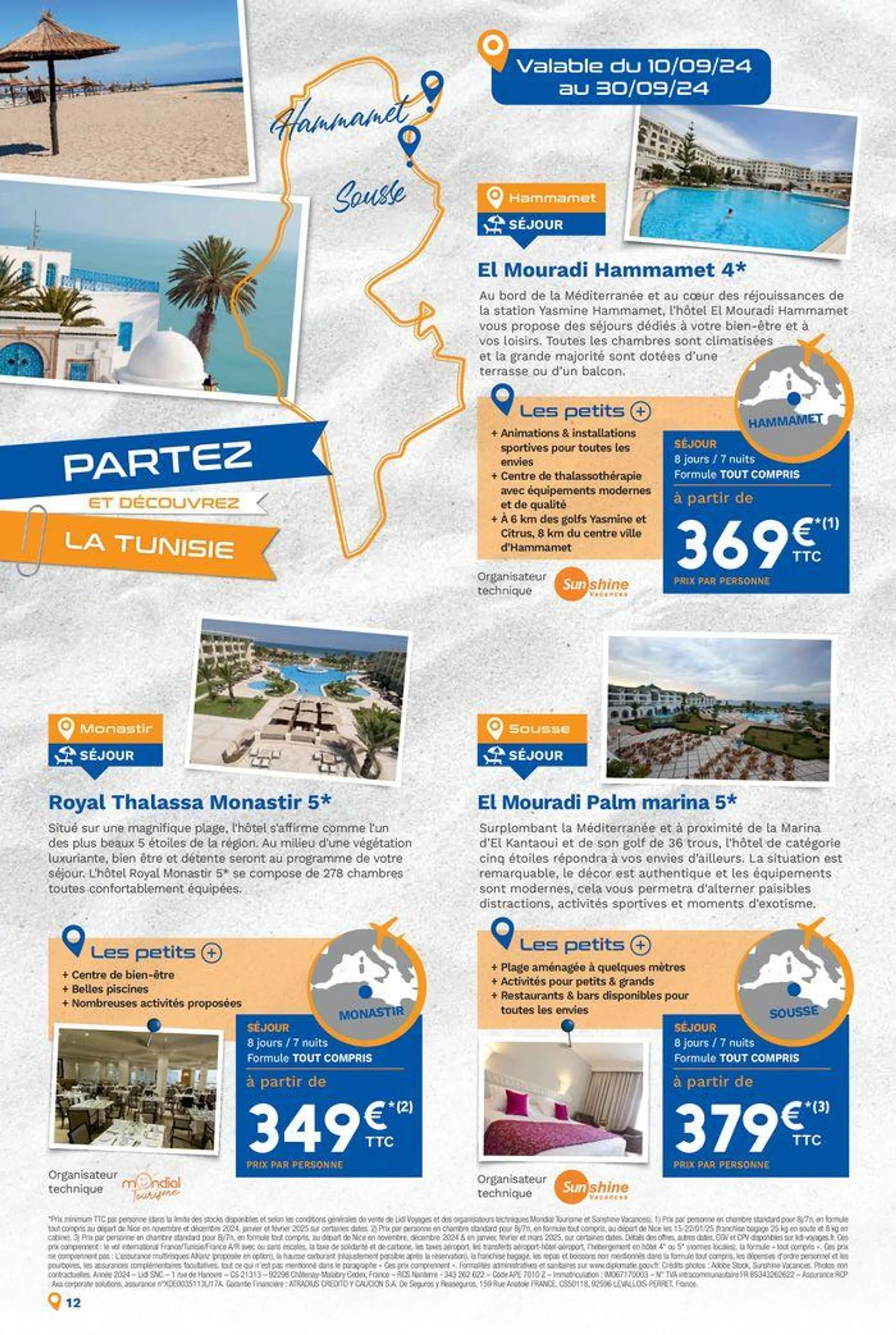 Bonnes vacances avec Lidl Voyages ! du 11 septembre au 9 décembre 2024 - Catalogue page 12