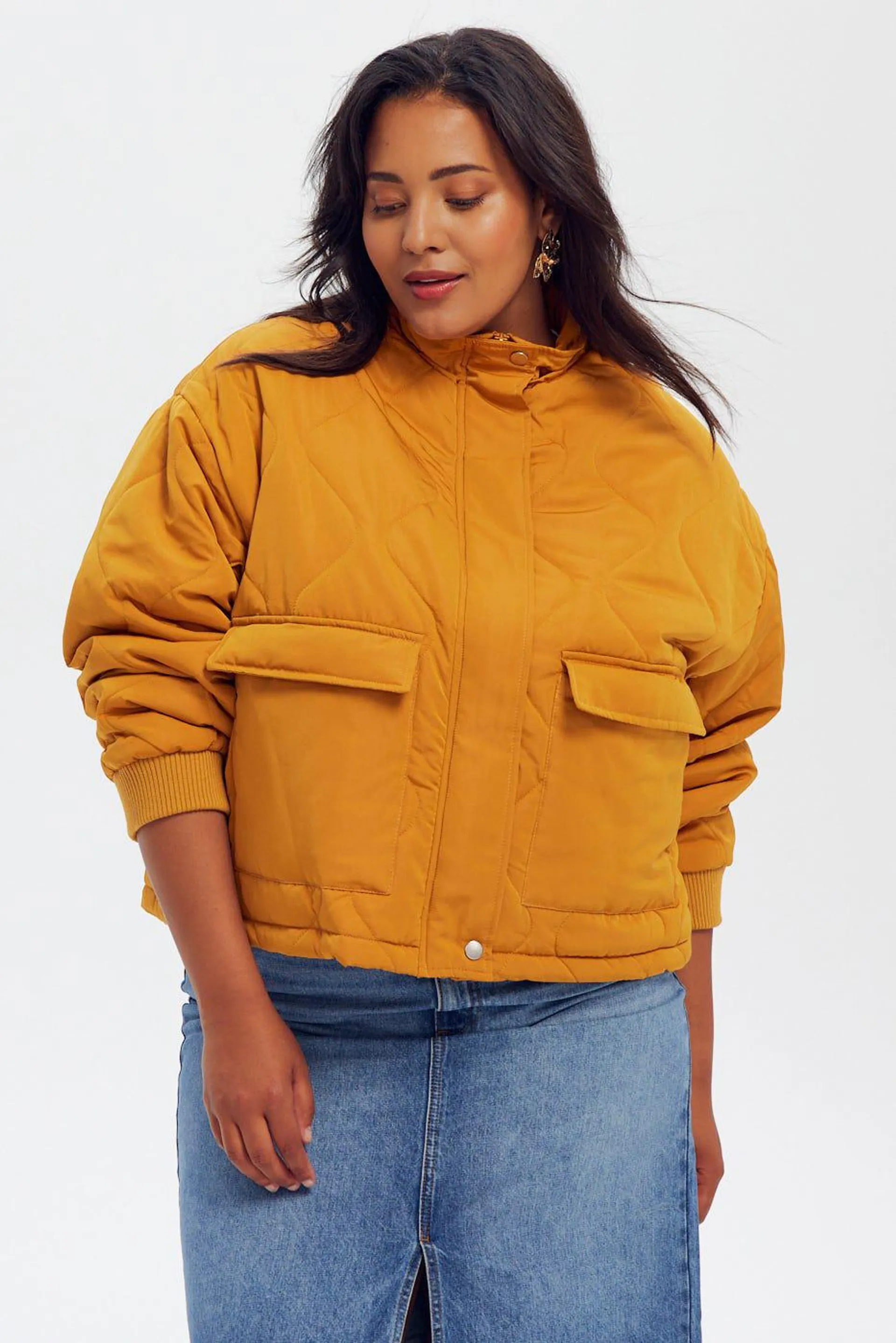 Blouson matelassé oversize - Ocre